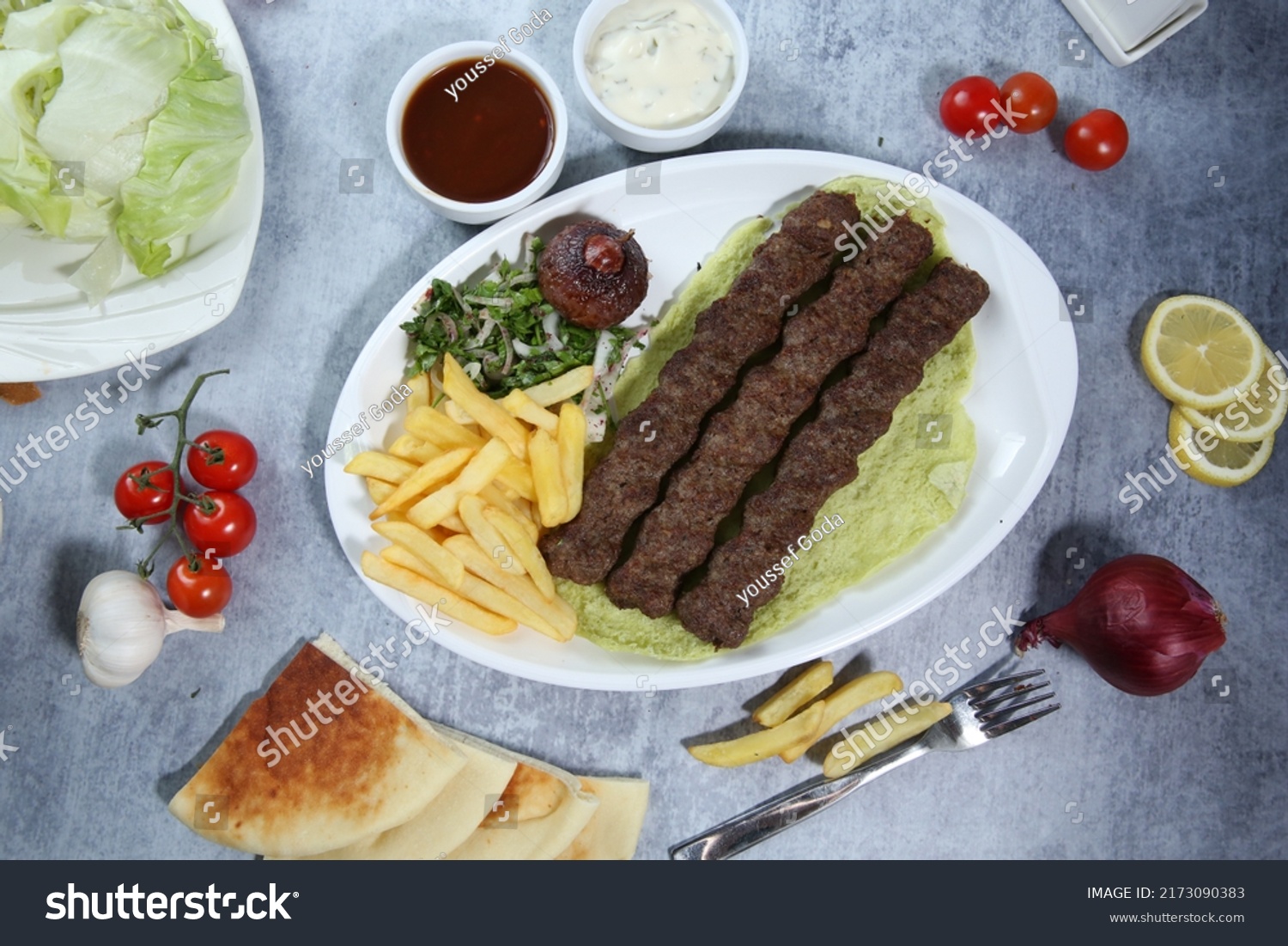 Arabic Food Seafood Texture Background Stock Photo 2173090383 ...