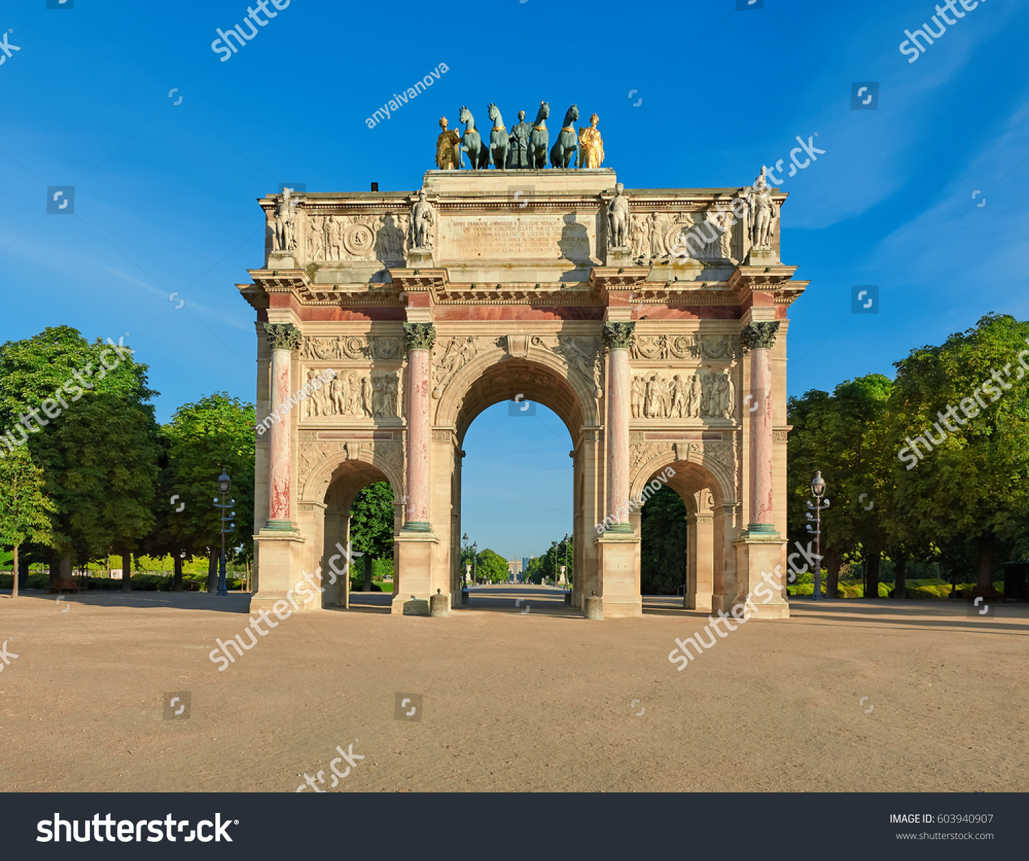Arc De Triomphe Du Carrousel Monument Stock Photo Edit Now