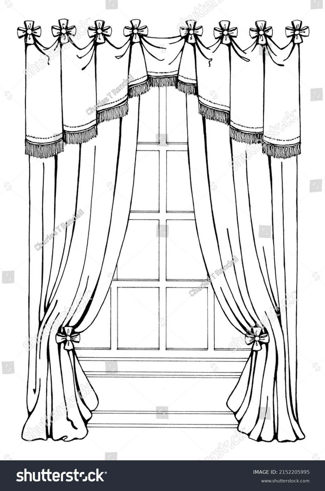 Arched Soft Inverted Box Pleated Valance Stock Illustration 2152205995 ...