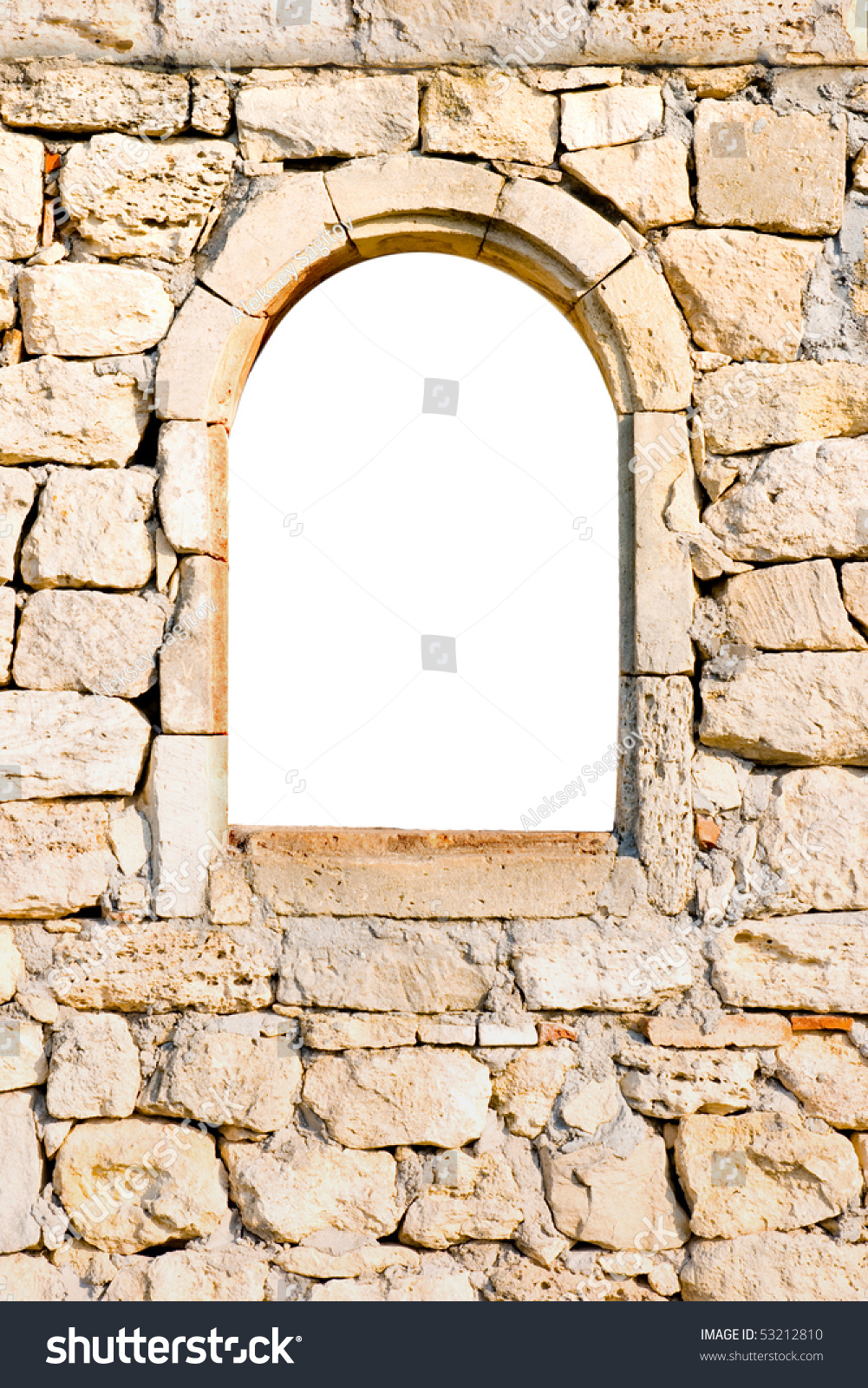 Arched Window Stone Wall Stock Photo 53212810 - Shutterstock