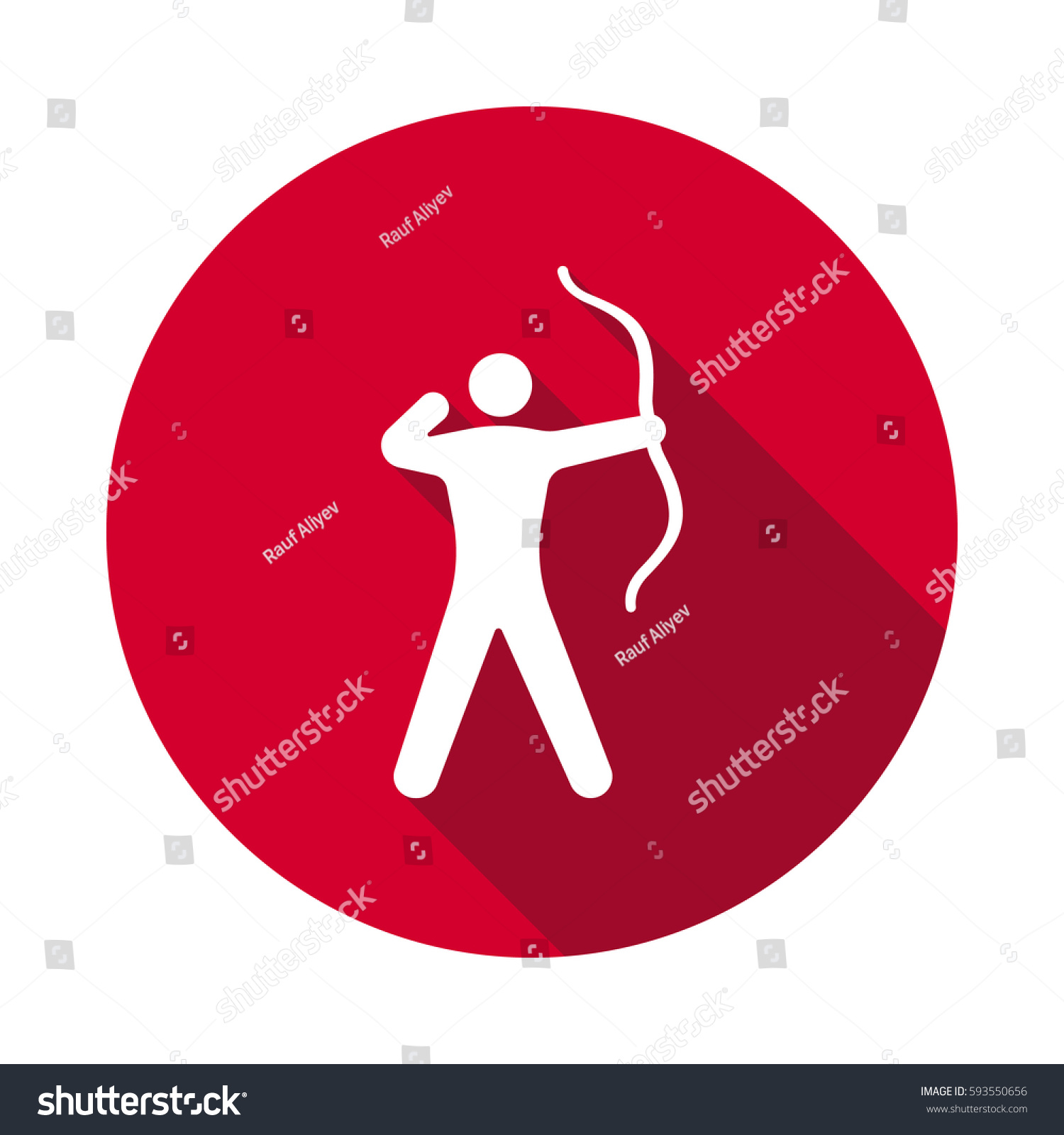 Archer Flat Icon Stock Illustration 593550656