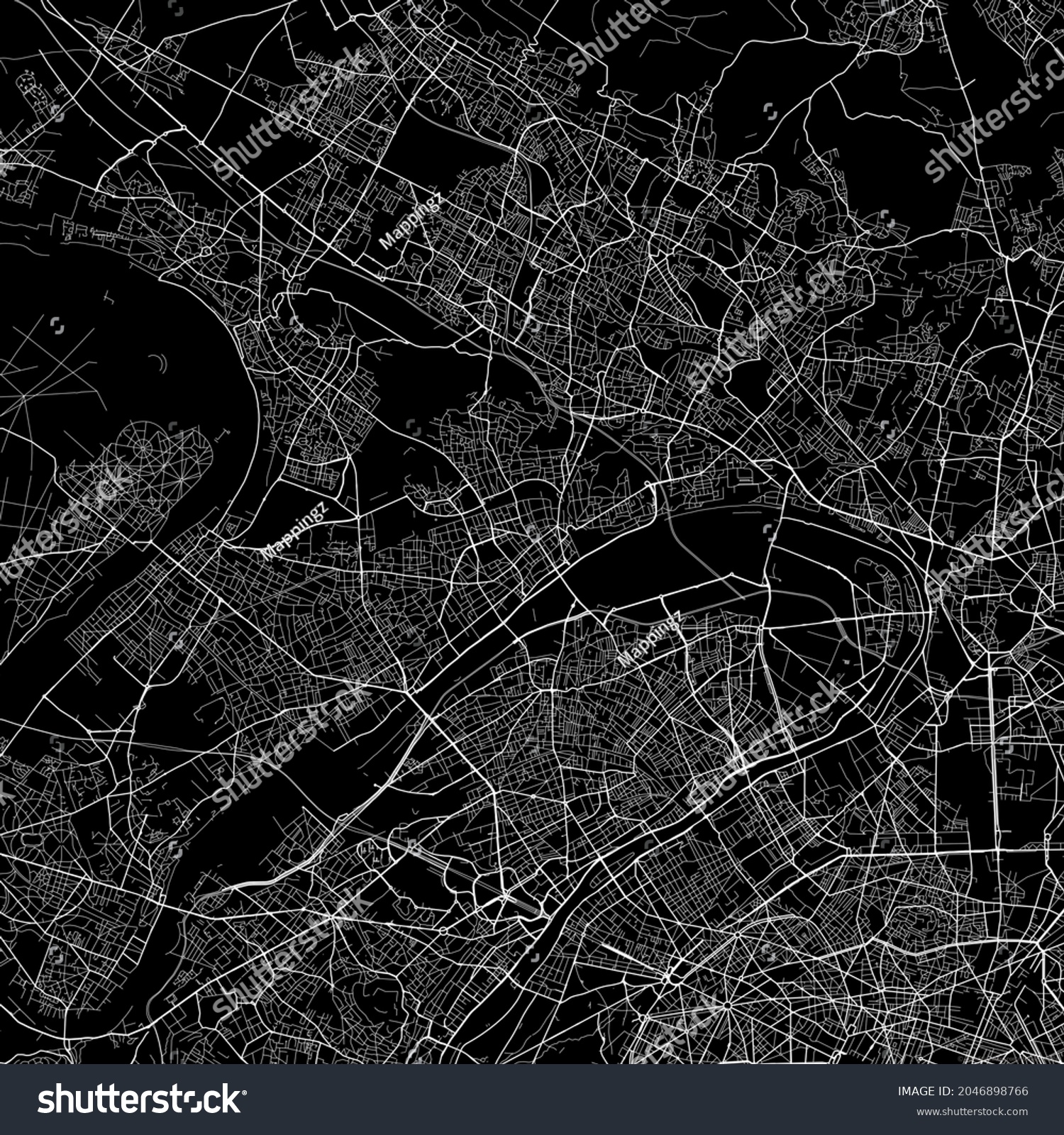 Area Map Argenteuil France Dark Background Stock Illustration ...