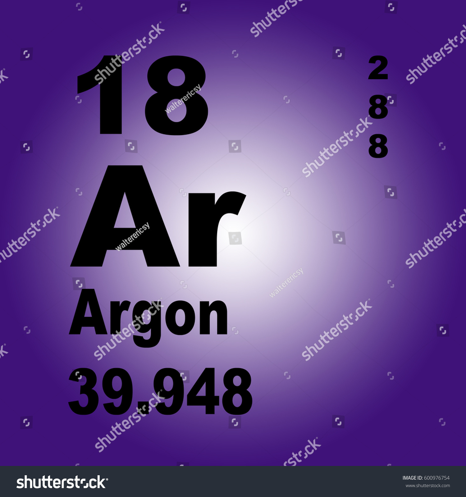 Argon Periodic Table Elements Stock Illustration 600976754