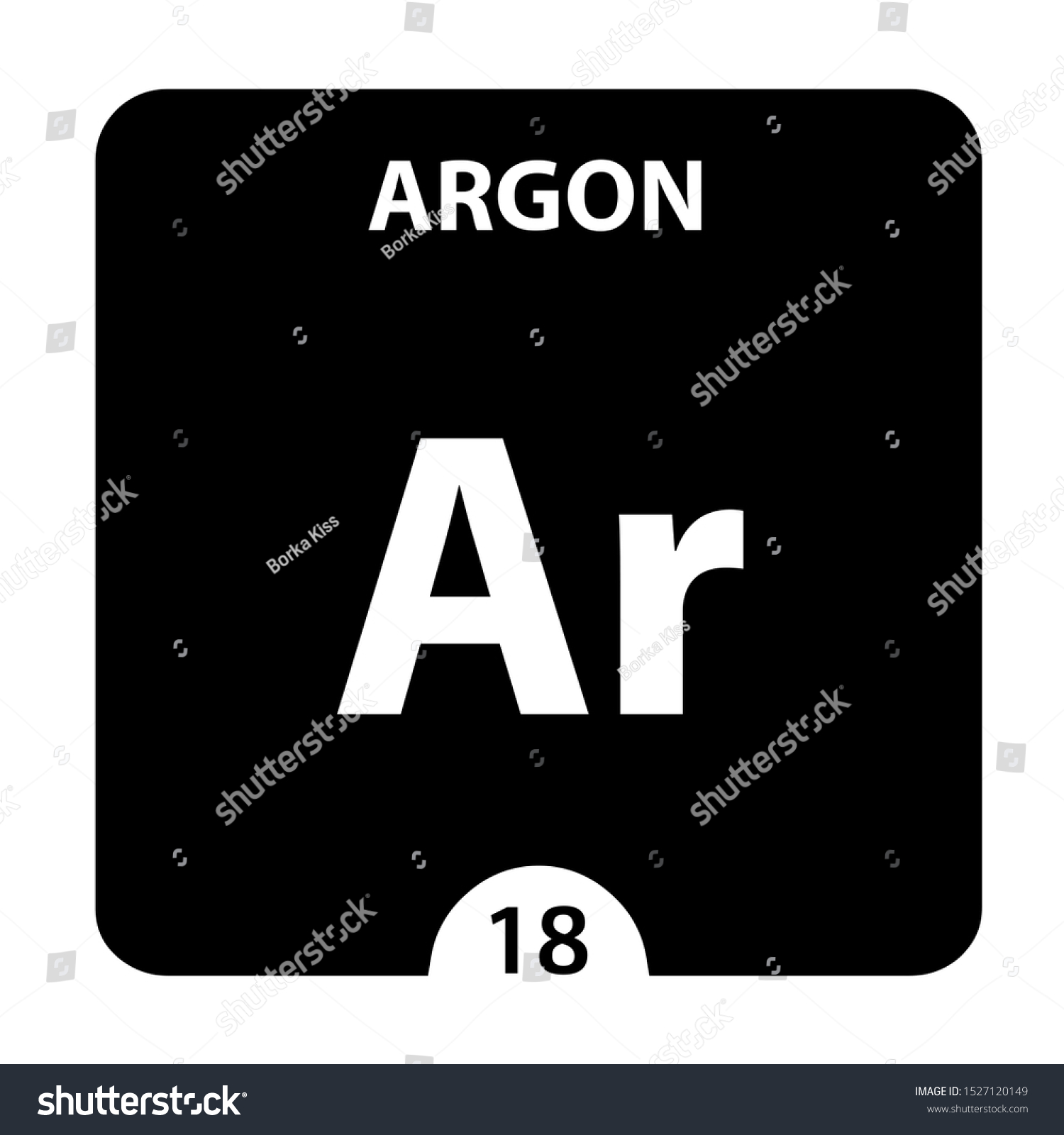 Argon Symbol Sign Argon Atomic Number Stock Illustration 1527120149 ...