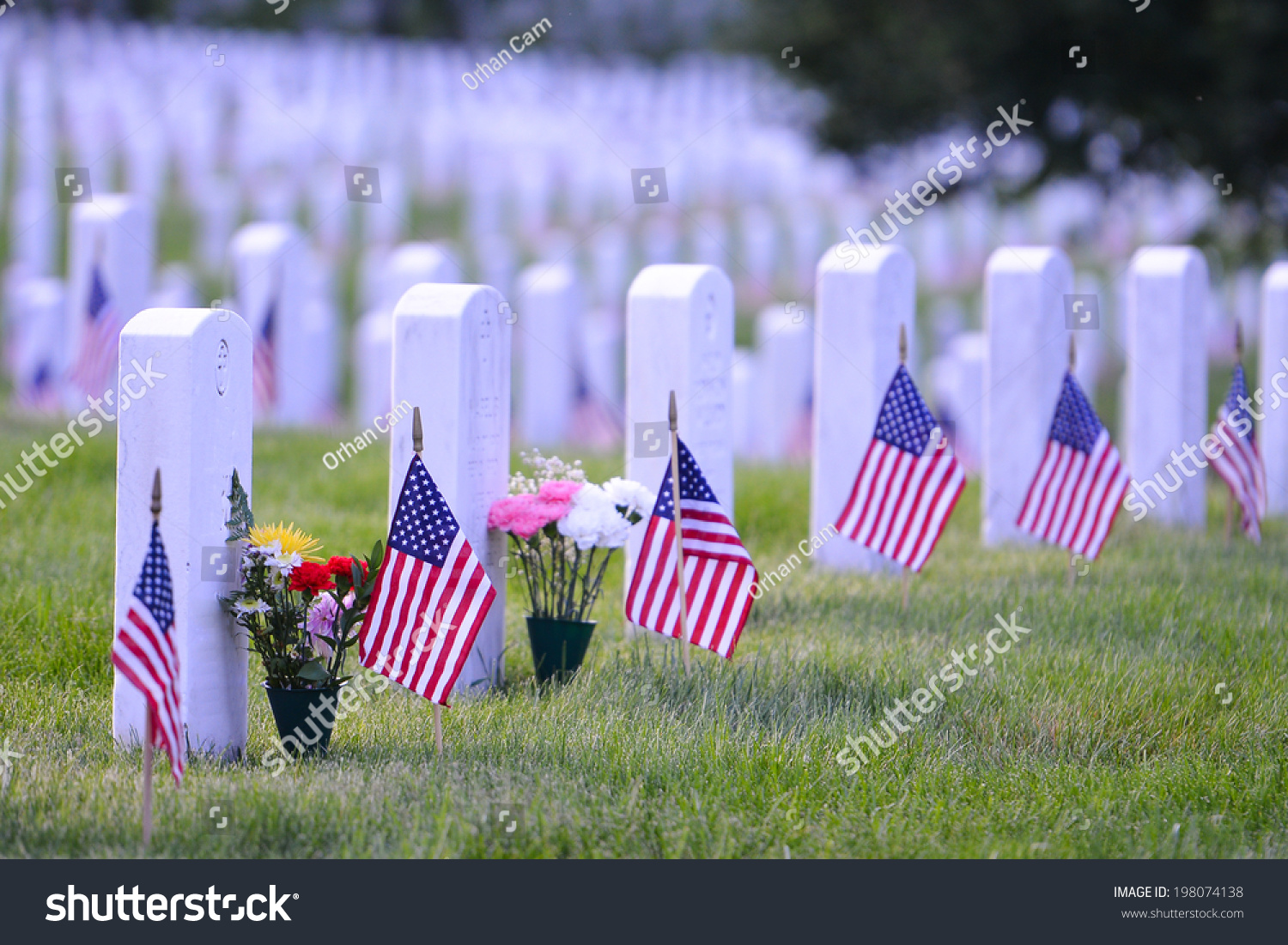 Arlington National Cemetery Flag Next Each Stock Photo 198074138 ...