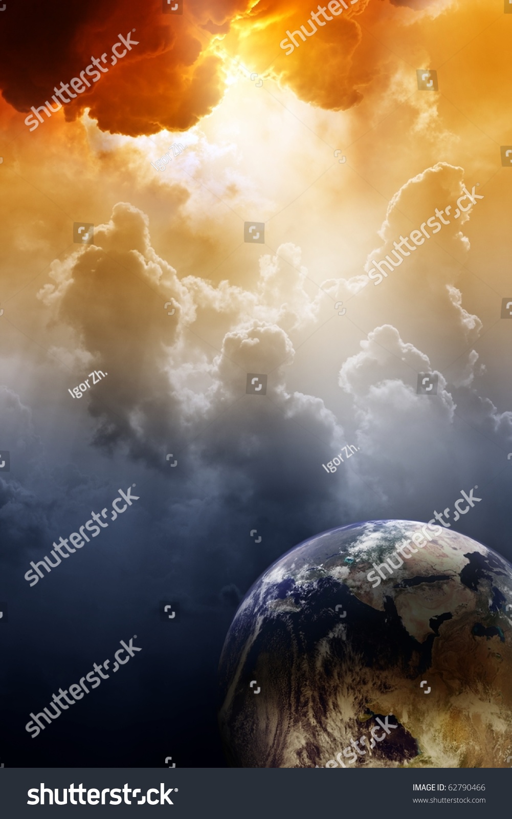 Armageddon Background Planet Earth Space Global Stock Photo