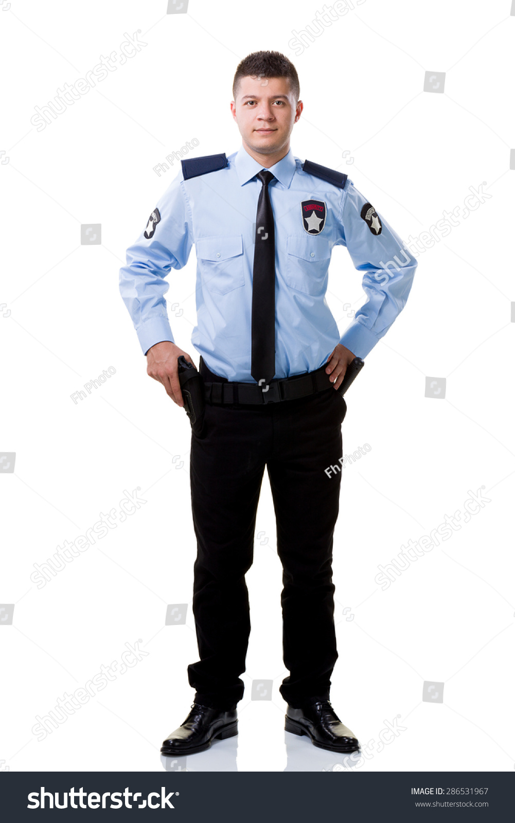 Armed Security Guard Posing Isolated On Stock Photo 286531967 ...