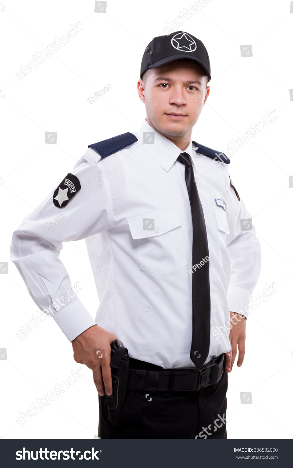 Armed Security Guard Posing Isolated On Stock Photo 286532000 ...