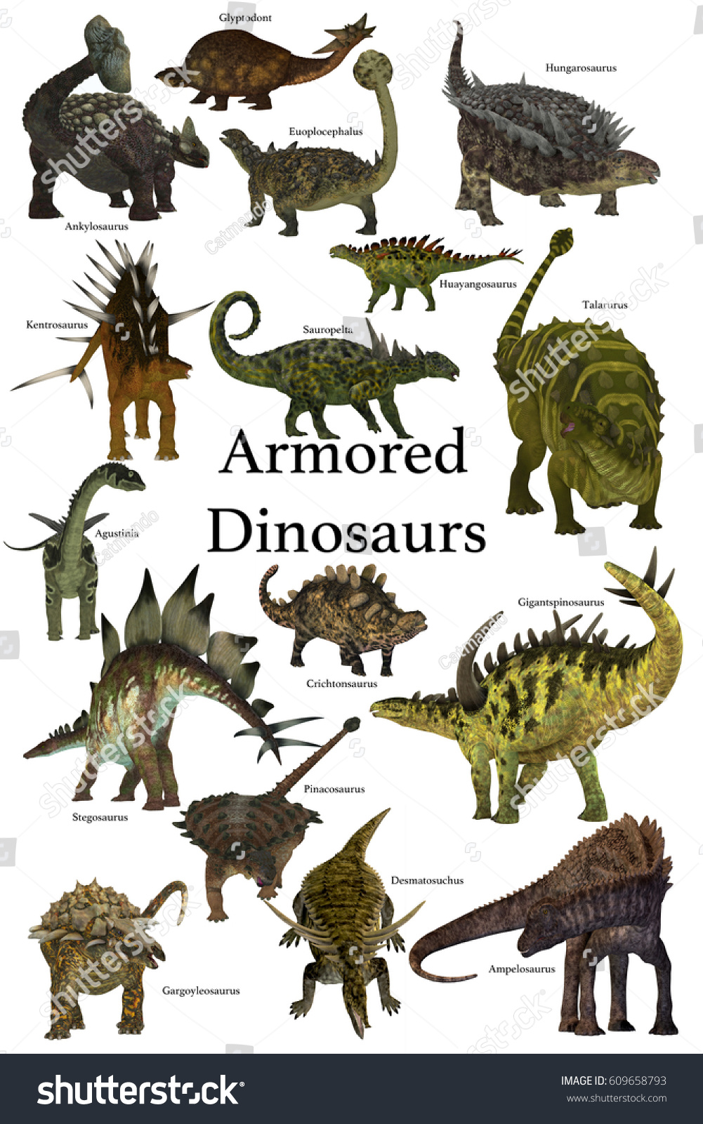 various dinosaurs