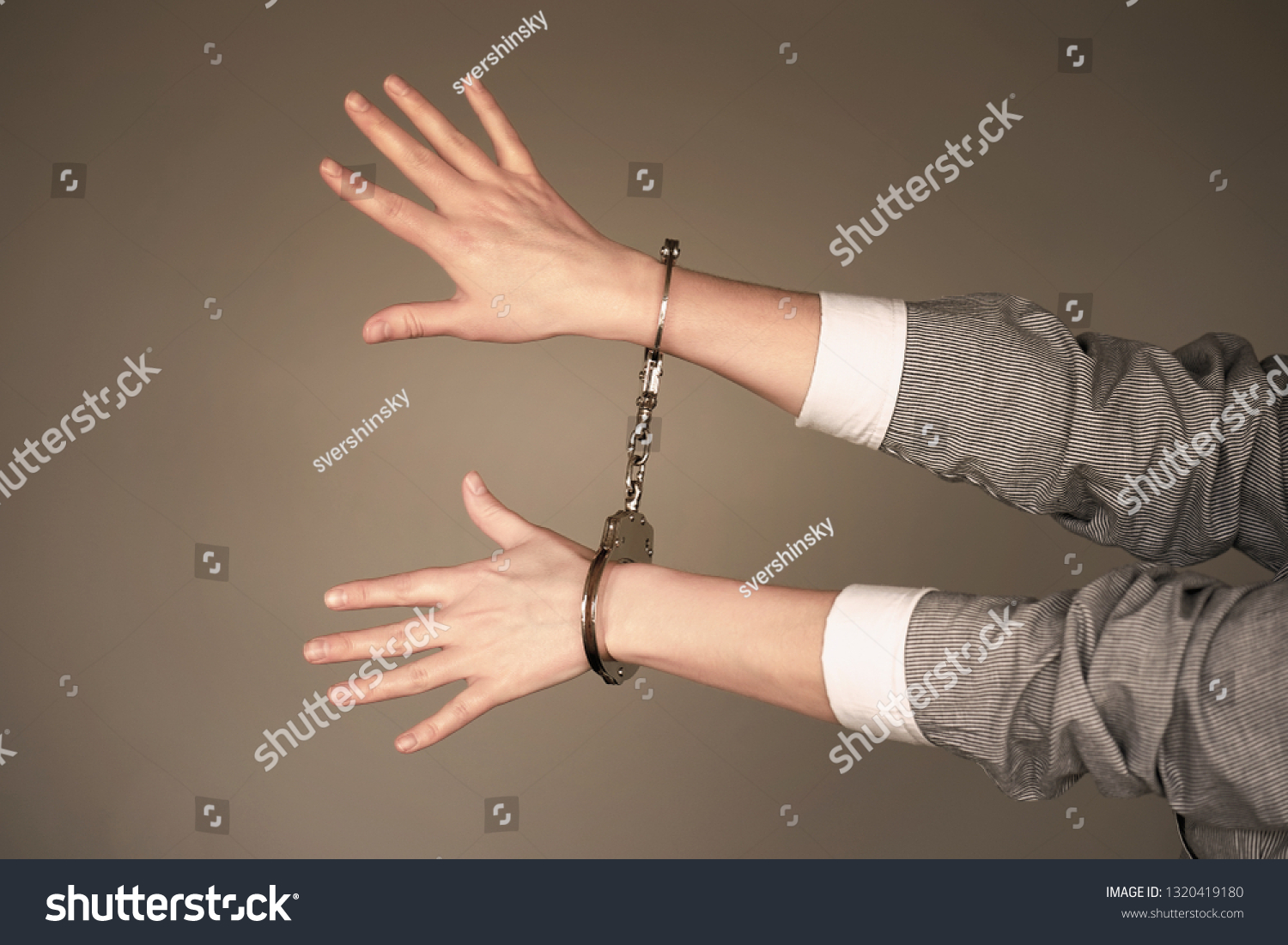 Arrested Woman Handcuffed Hands Prisoner Arrested Stock Photo ...