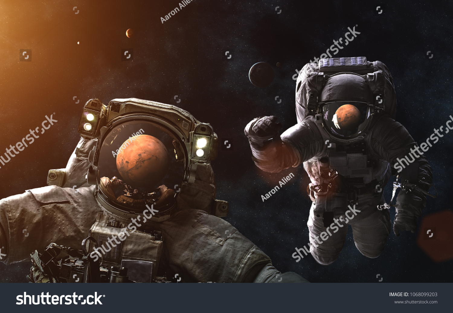 Arrival Mars Solar System Astronauts Image Stock Photo Edit Now