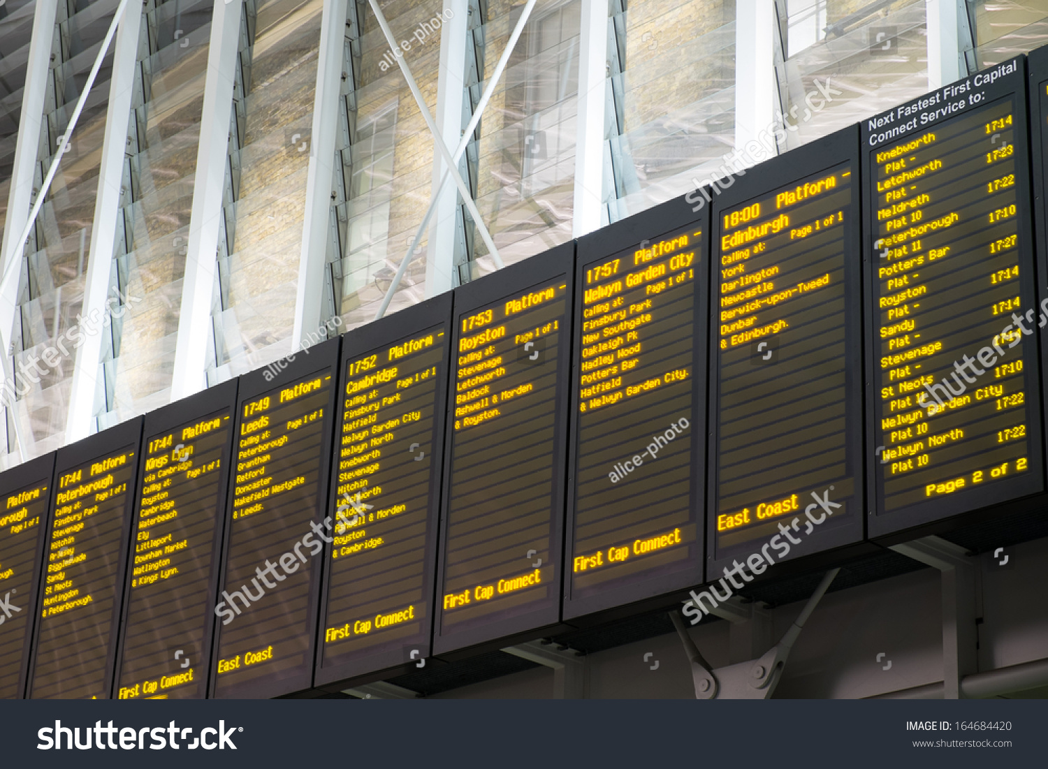 Arrivals Departure Board Airport Train Station Stock Photo Edit Now 164684420