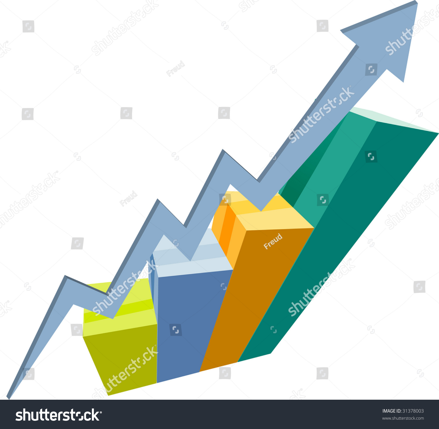 Arrow Chart Upward Across Bar Chart Stock Photo 31378003 : Shutterstock