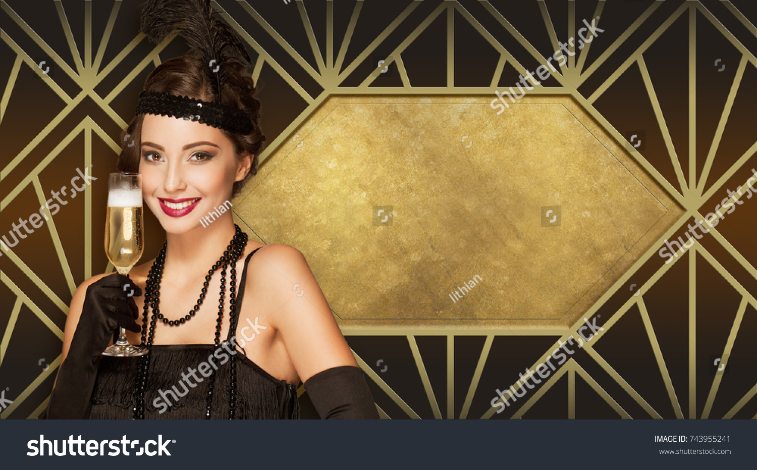 Art Deco Style New Year Party Stock Photo Edit Now 743955241