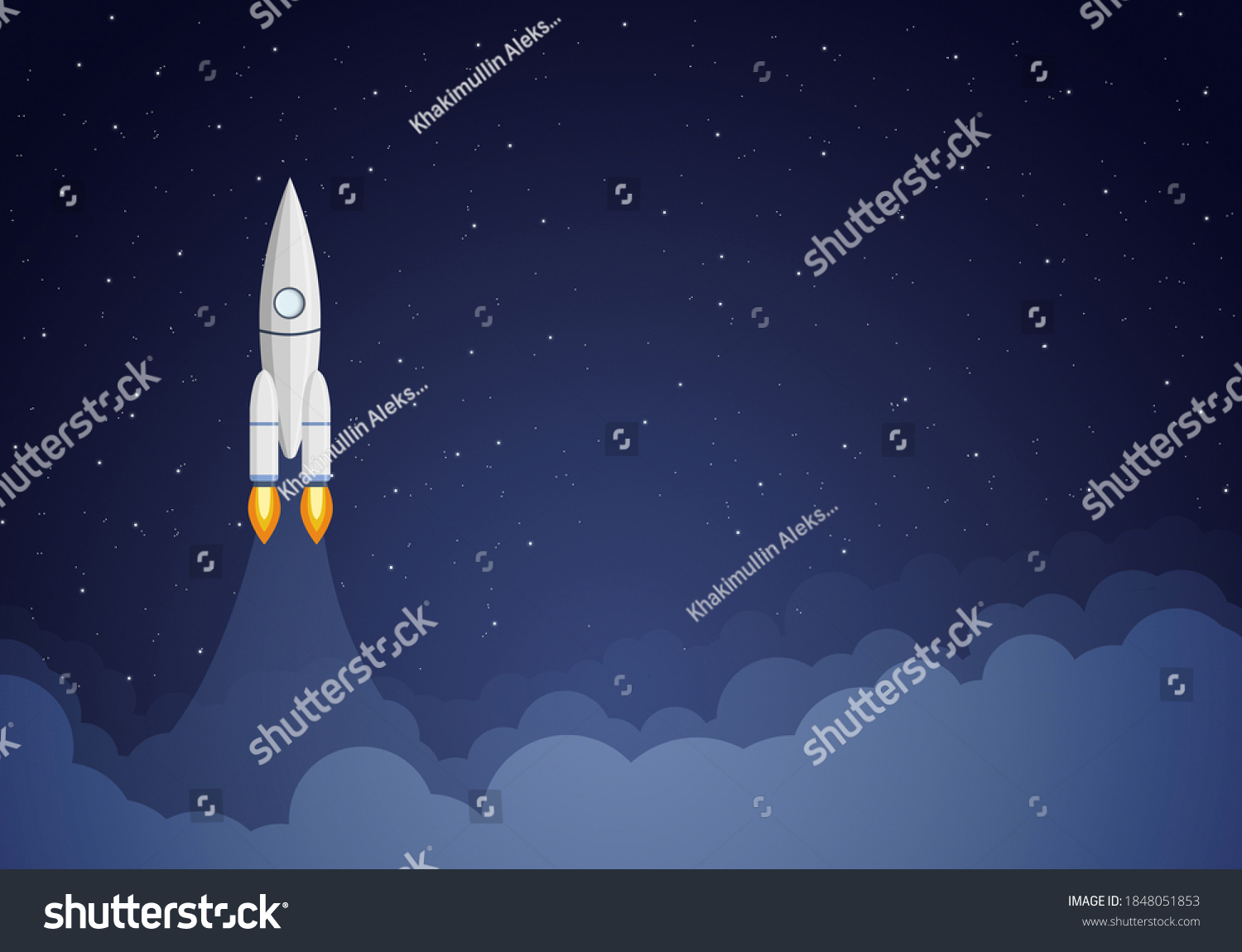 Art Launch Rocket Sky Space Startup Stock Illustration 1848051853