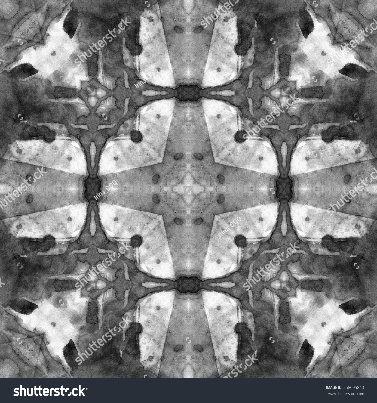 Art nouveau ornamental vintage pattern s 10 monochrome watercolor background in white