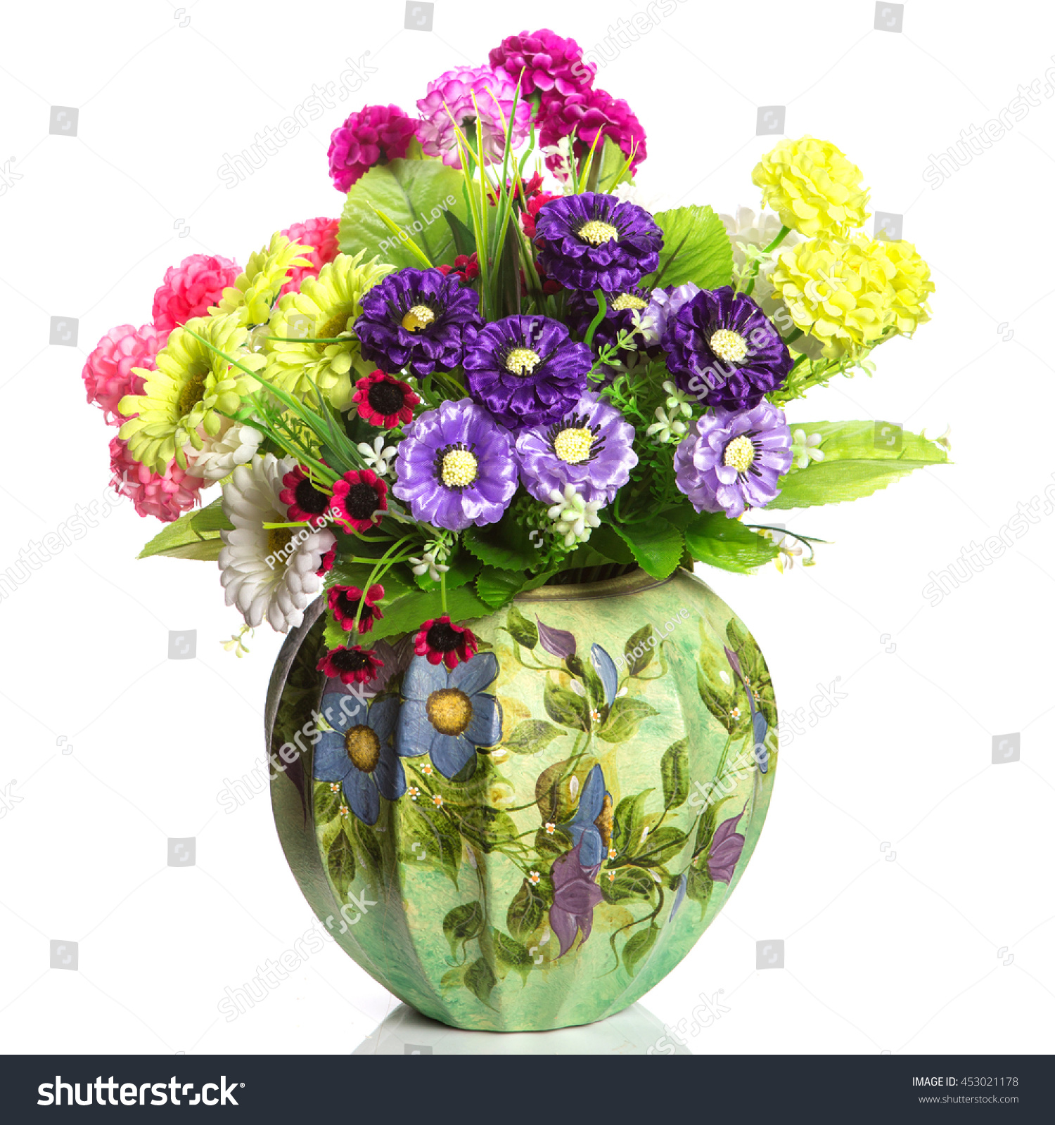 fake flowers in vase