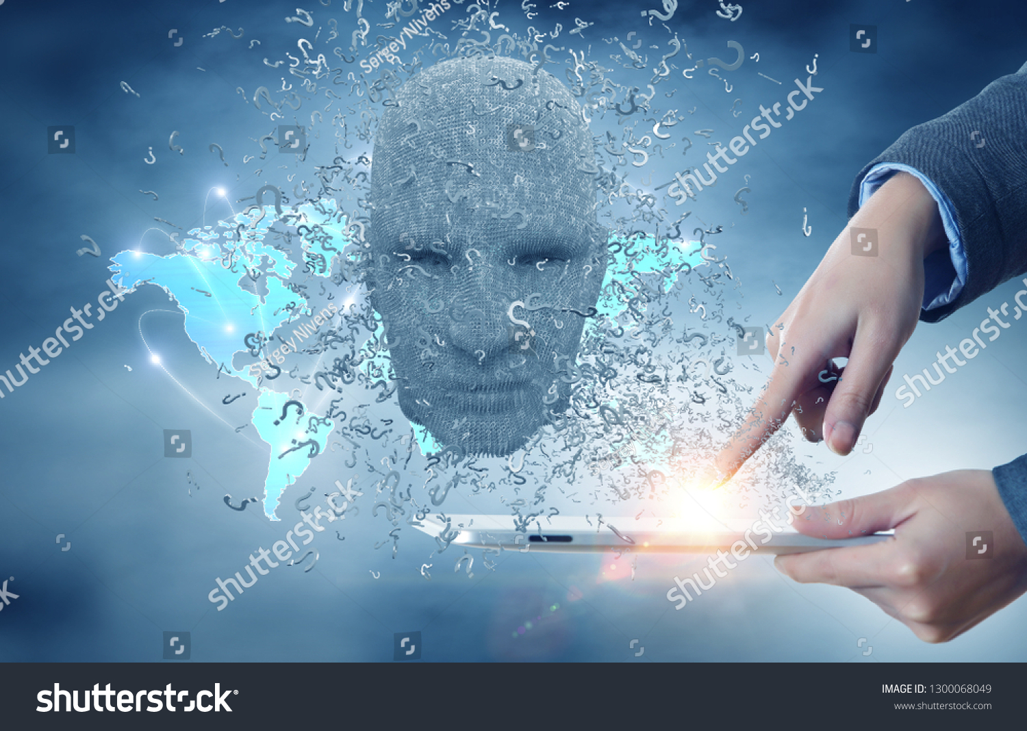  Light Blue Dual Curve Template Design Featuring Artificial Intelligence and Future