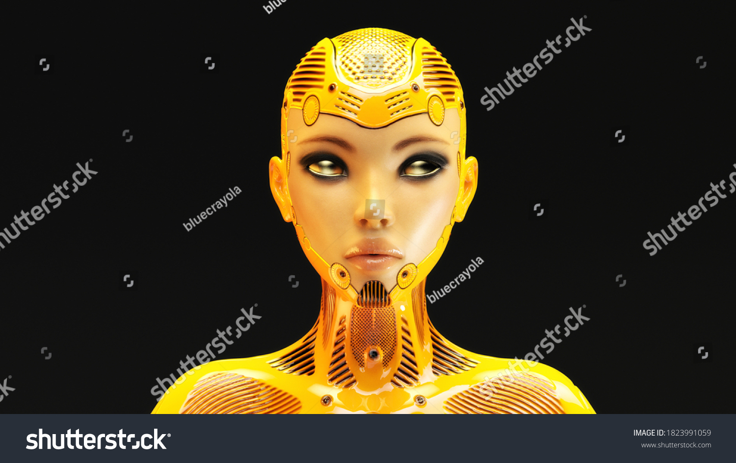 Artistic 3d Illustration Female Cyborg Stock Illustration 1823991059 Shutterstock