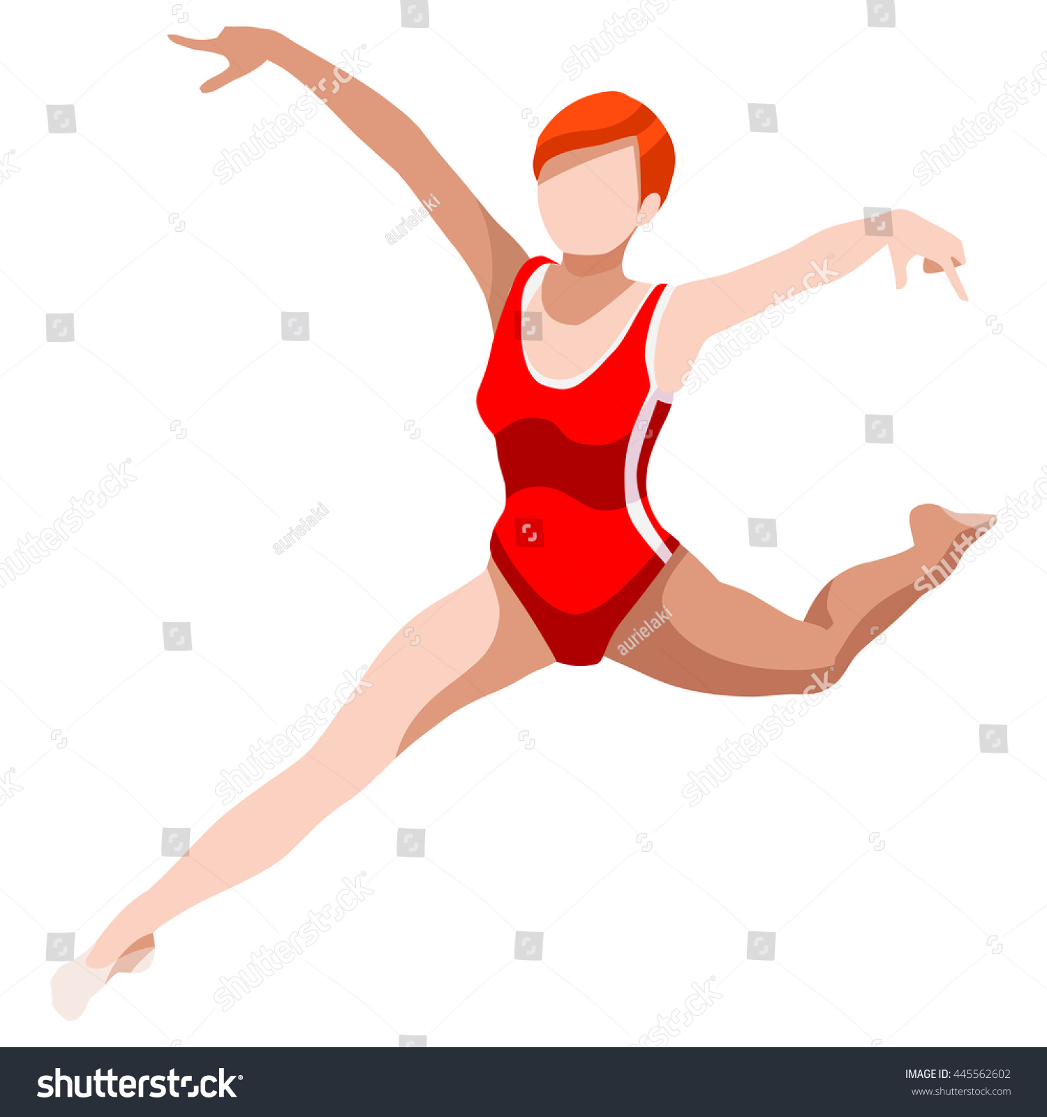 Artistic Gymnastics Balance Beam Athletes Summer 스톡 일러스트 445562602