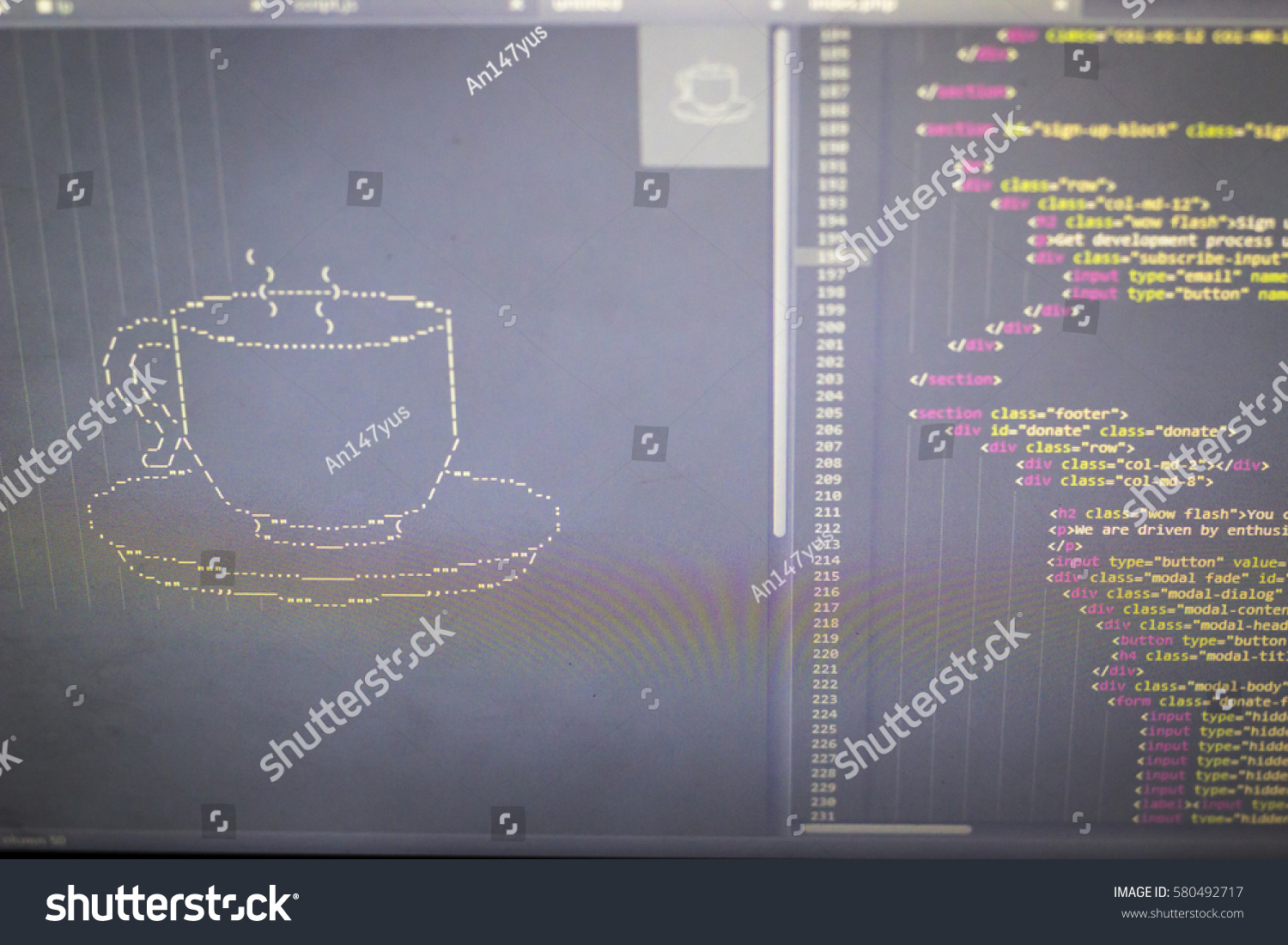 Ascii Art Drink Cup Html Code Stock Photo Edit Now 580492717