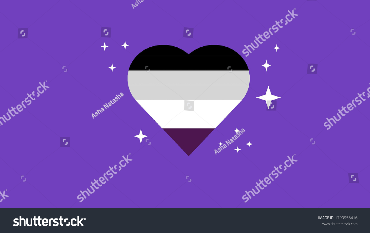 Asexual Flag Symbol Emblem Asexual People Stock Illustration 1790958416