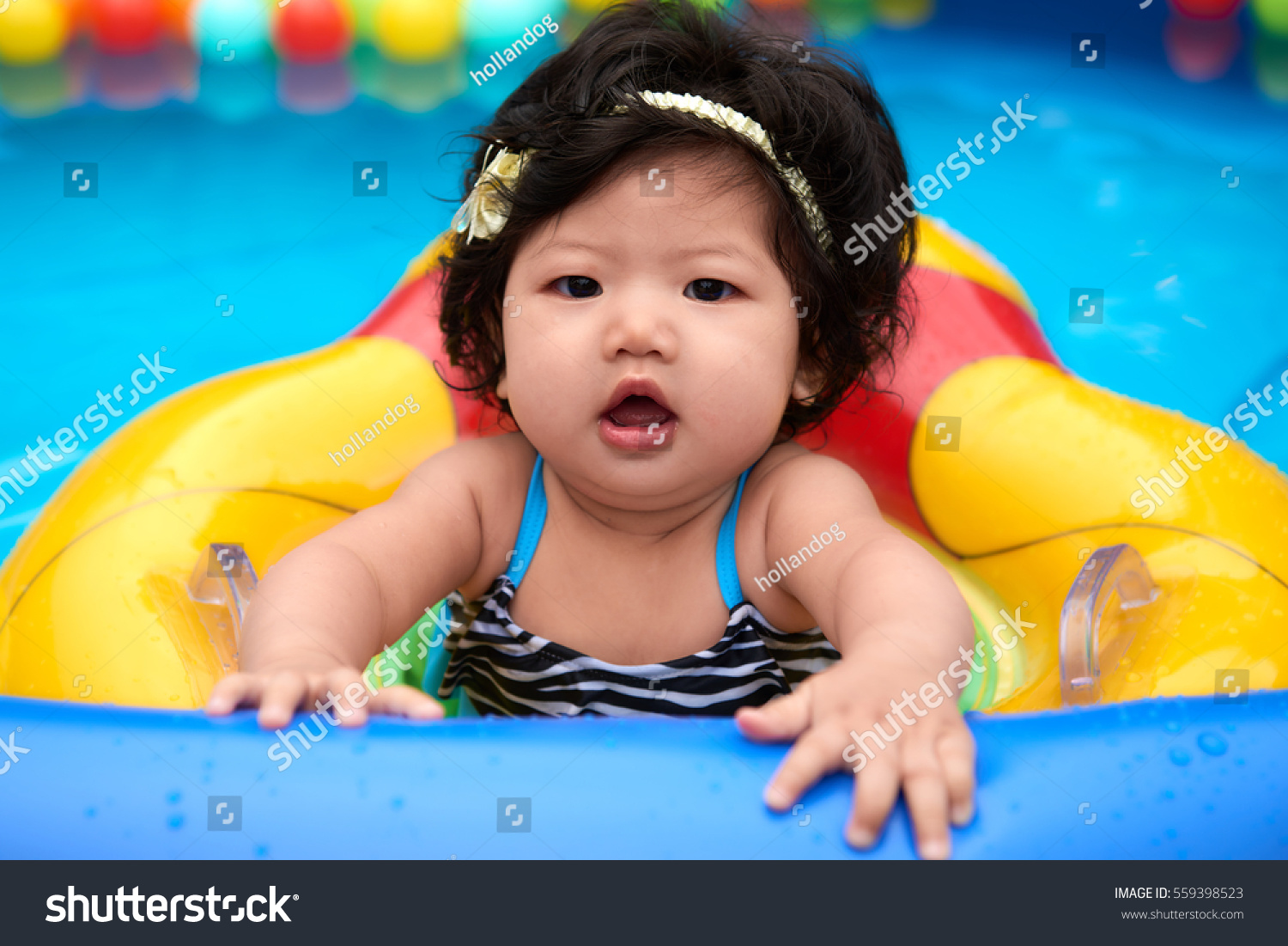 baby girl swimsuit with floats