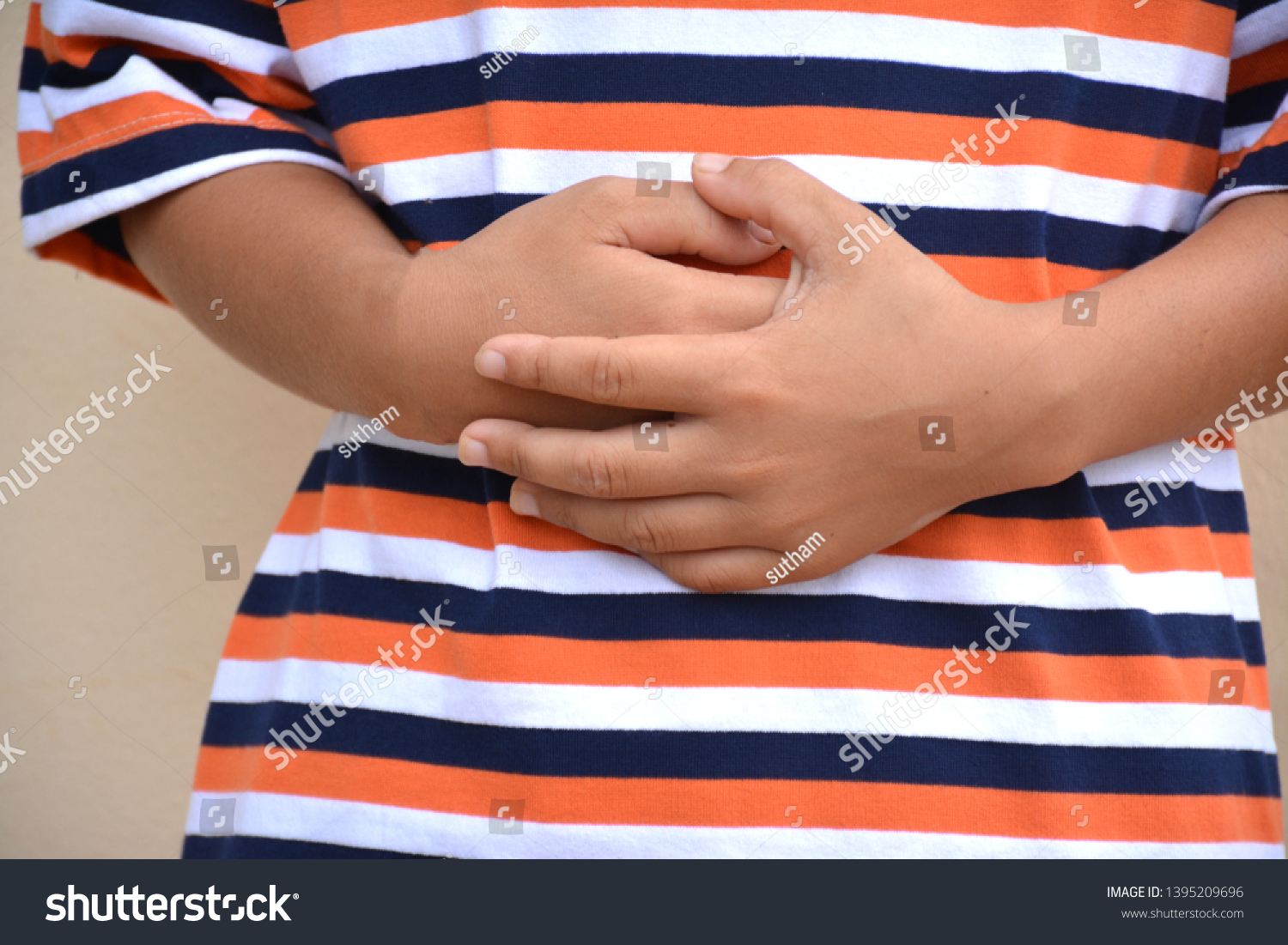 Asian Boy Stomach Ache Stomach Disease Stock Photo 1395209696 ...