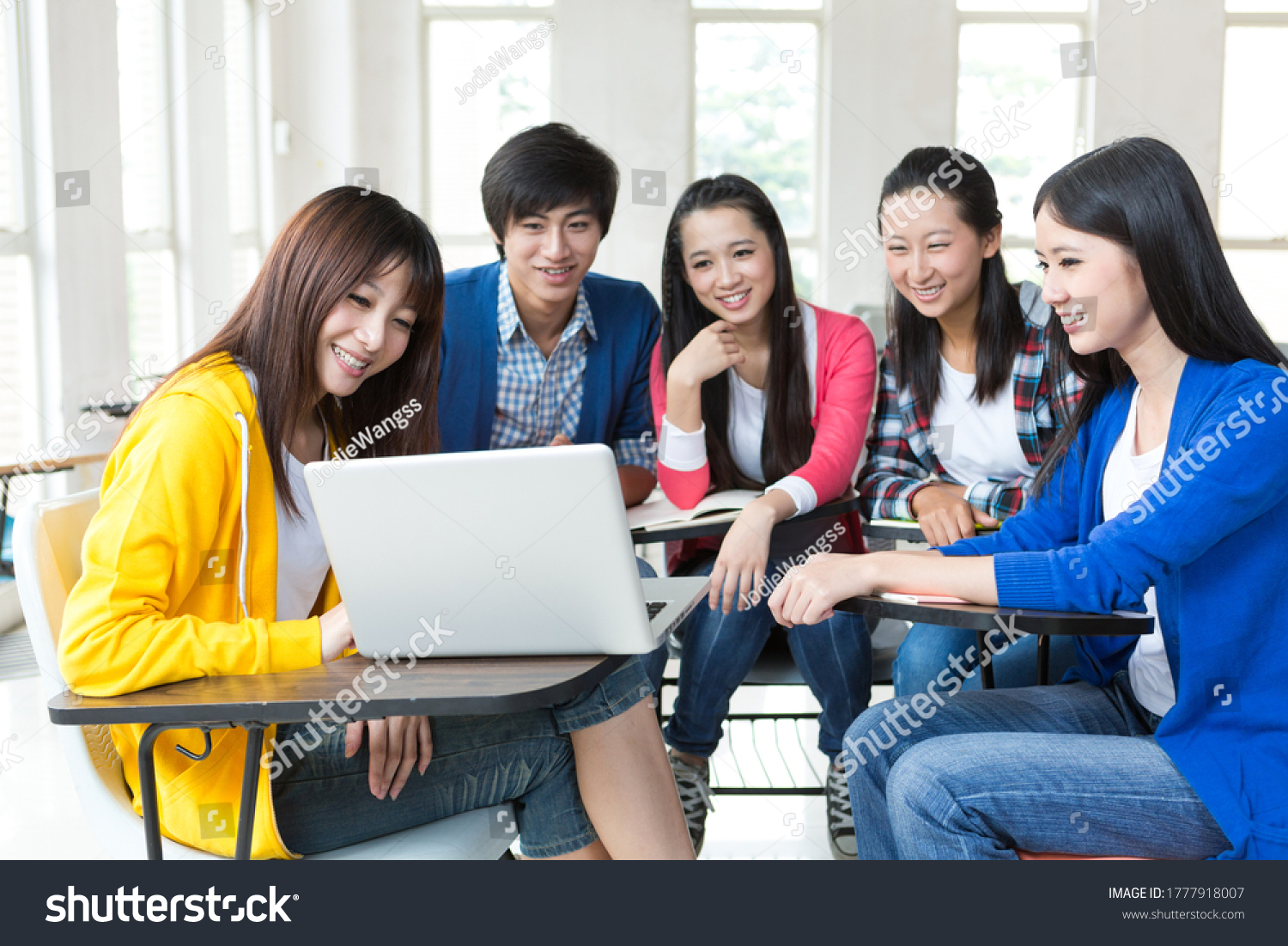 Asian College Students Group Discussion Classroom Stock Photo (Edit Now ...