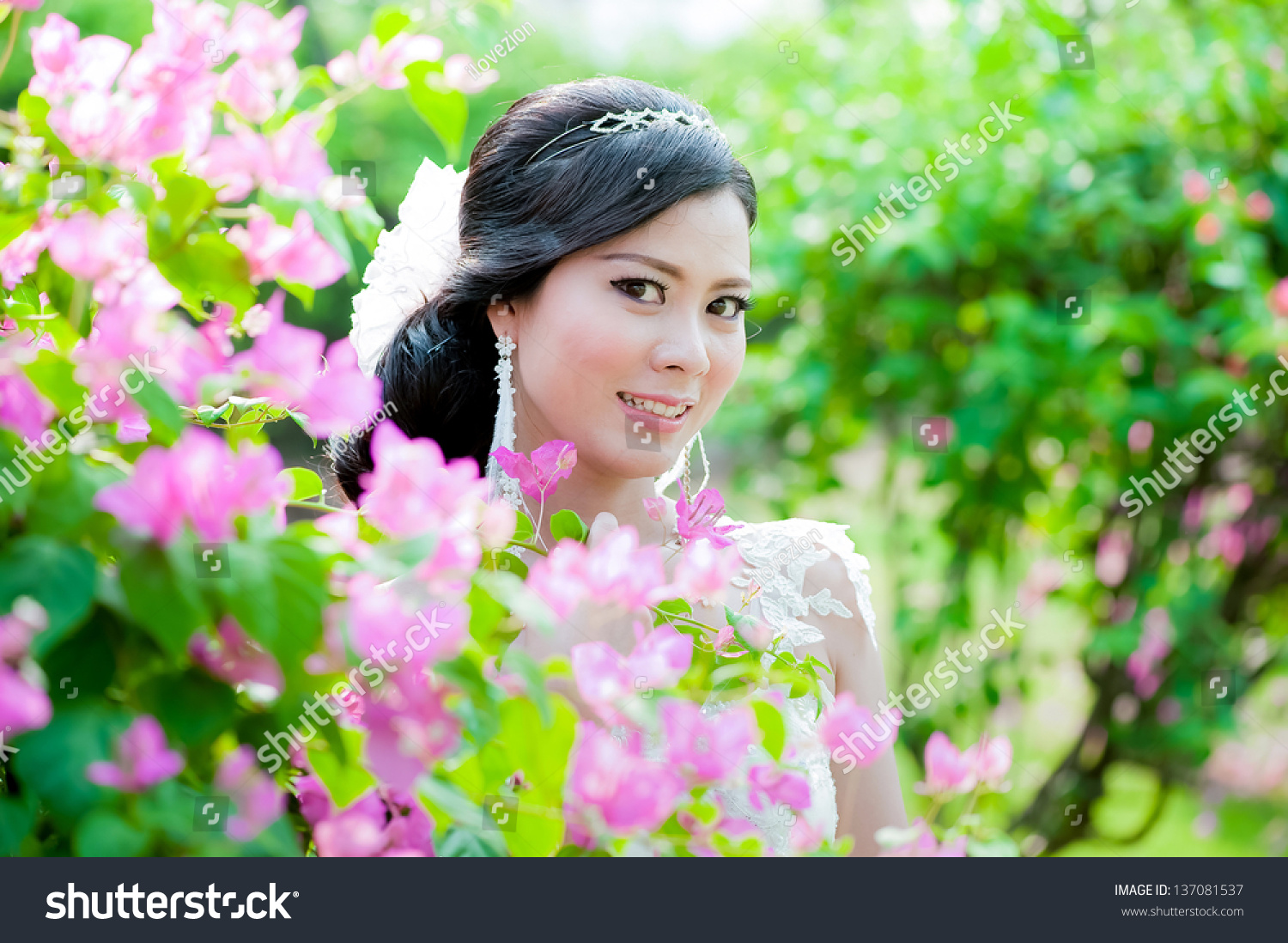 Asian Couple Pre Wedding Sceen Outdoor Stock Photo Edit Now 137081537