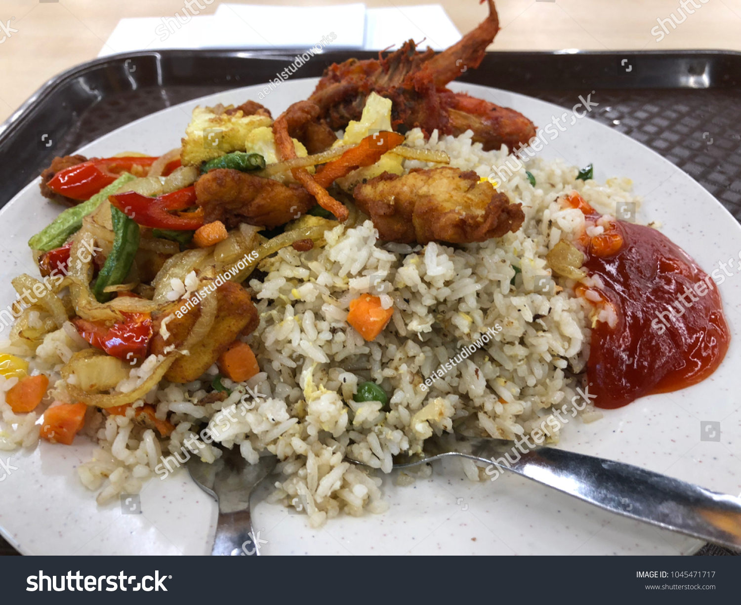 Asian Fried Rice Nasi Goreng Chicken Stock Photo Edit Now 1045471717