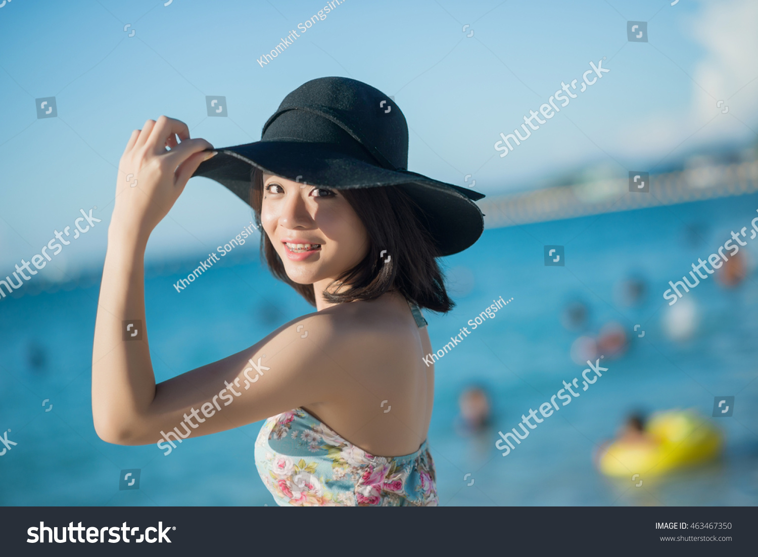 Asian Girl Swimsuit Beach Stock Photo (Edit Now) 463467350