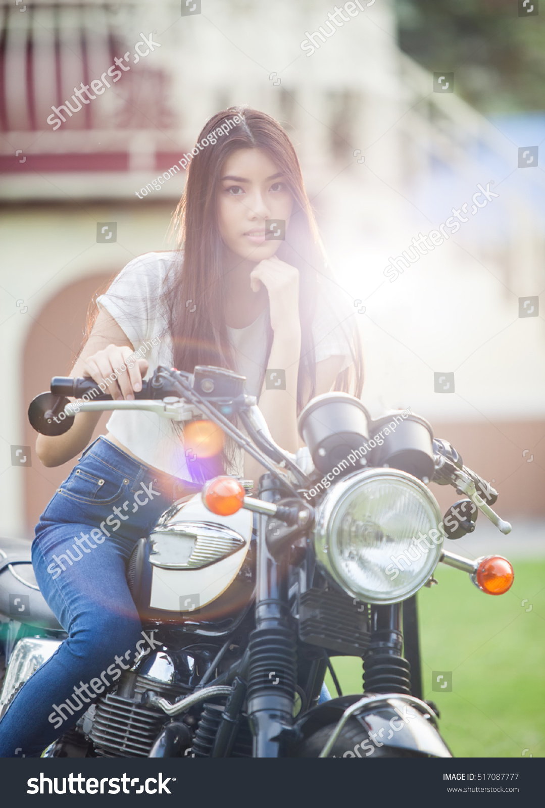 girl with big bike