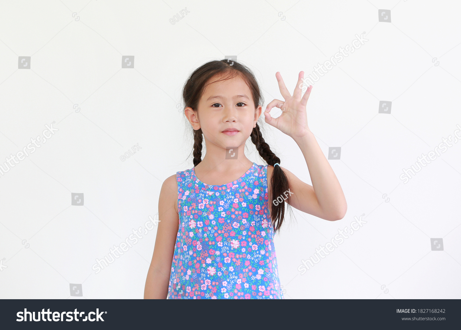 Asian Little Child Girl Show Finger Stock Photo 1827168242 | Shutterstock