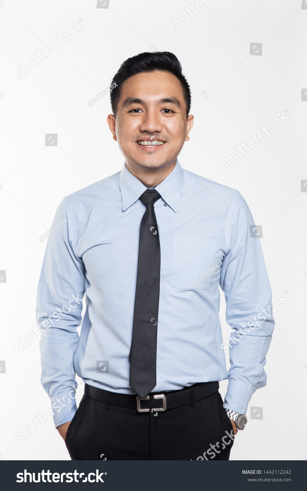 Asian Man Wearing Business Attire Smiling Stock Photo (Edit Now) 1442112242