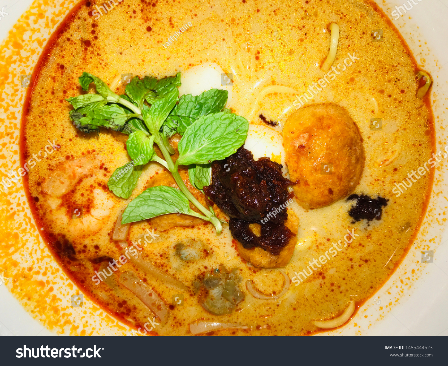 Asian Style Curry Noodle Dried Tofu Stock Photo Edit Now 1485444623