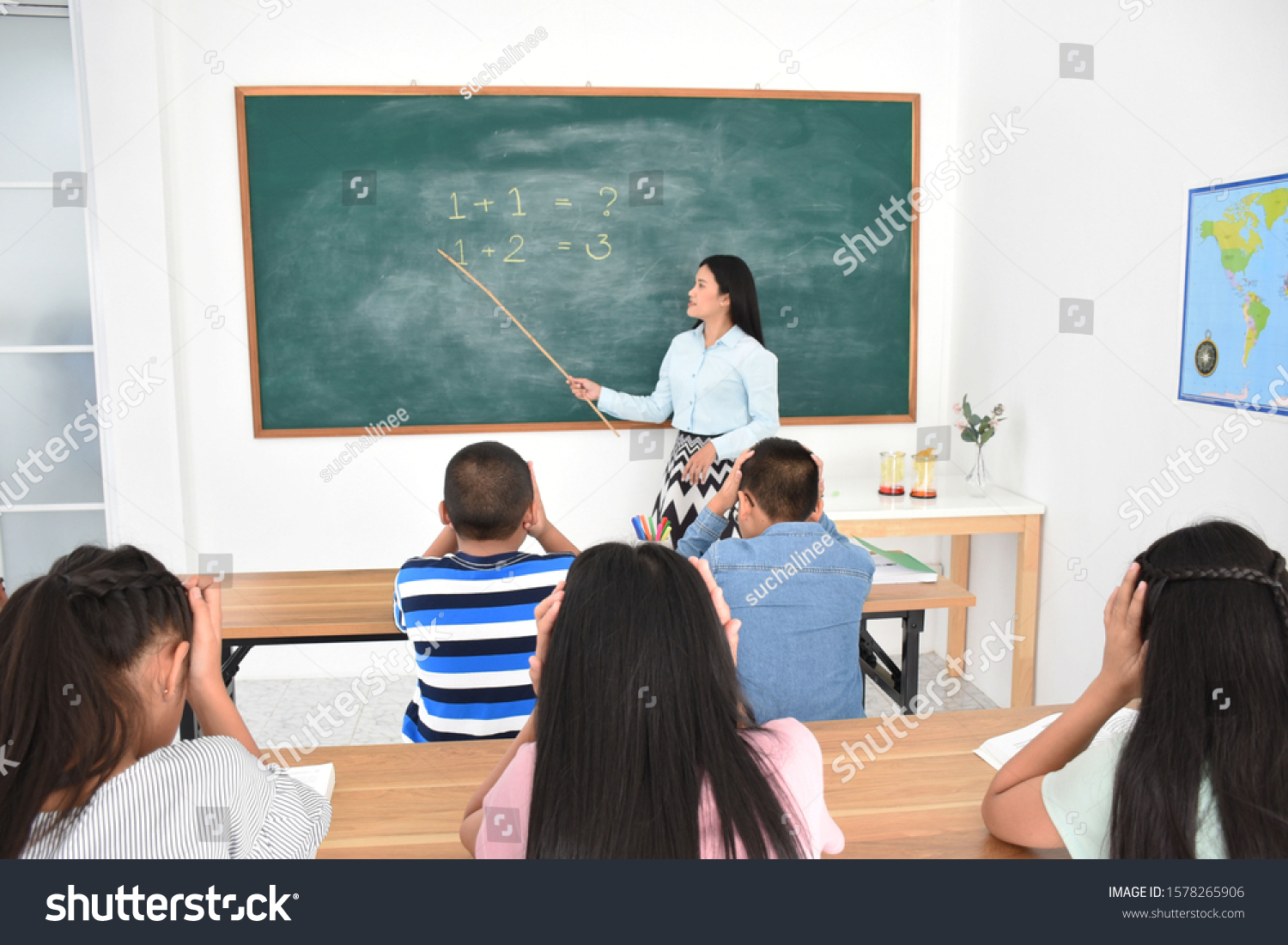 Asian Teacher Students Classroom Stock Photo 1578265906 