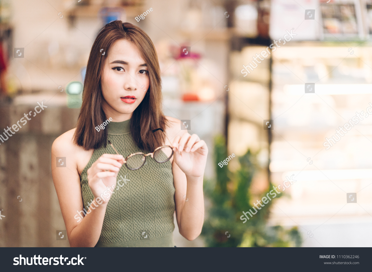 Asian Woman Ownership Coffee Shop Backgroundsmall Stock Photo ...