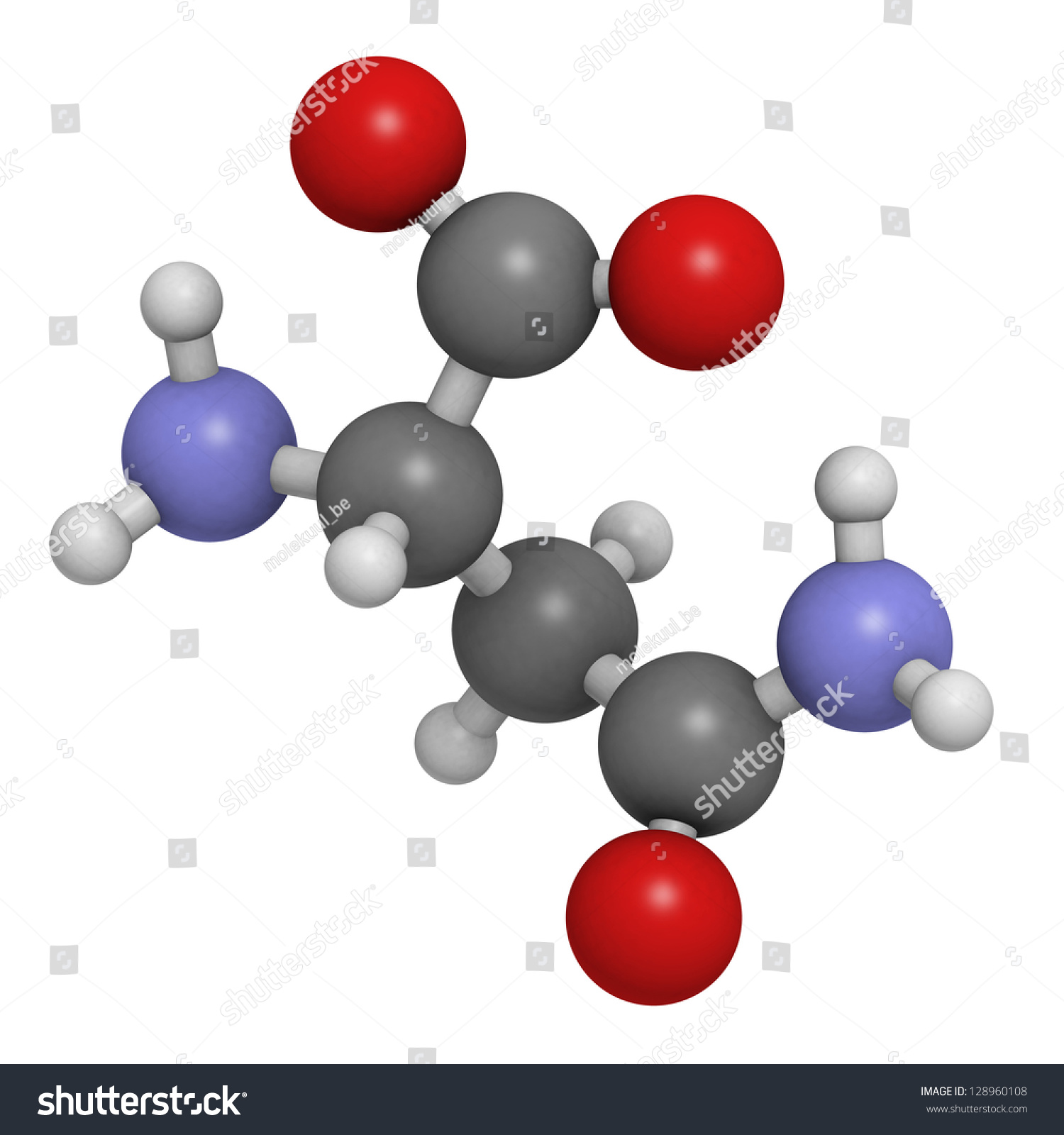 Asparagine Asn N Amino Acid Molecular Stock Illustration 20