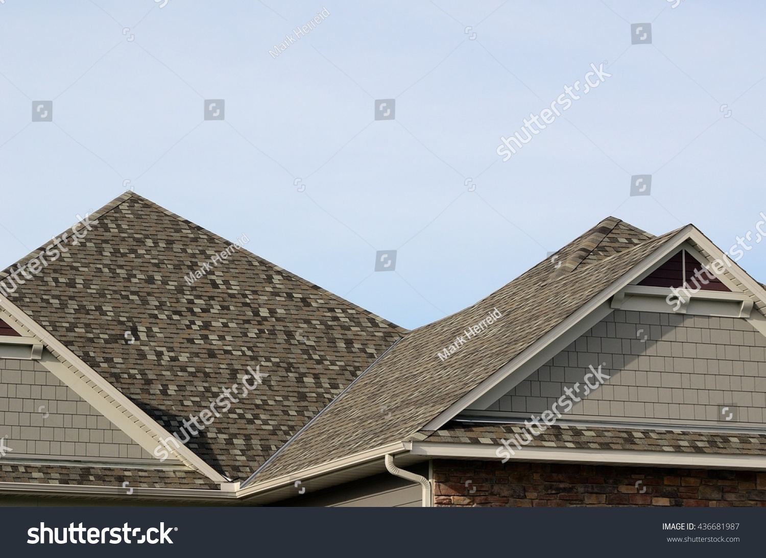 Asphalt Shingles On Hip Roof Gable Stock Photo Edit Now 436681987