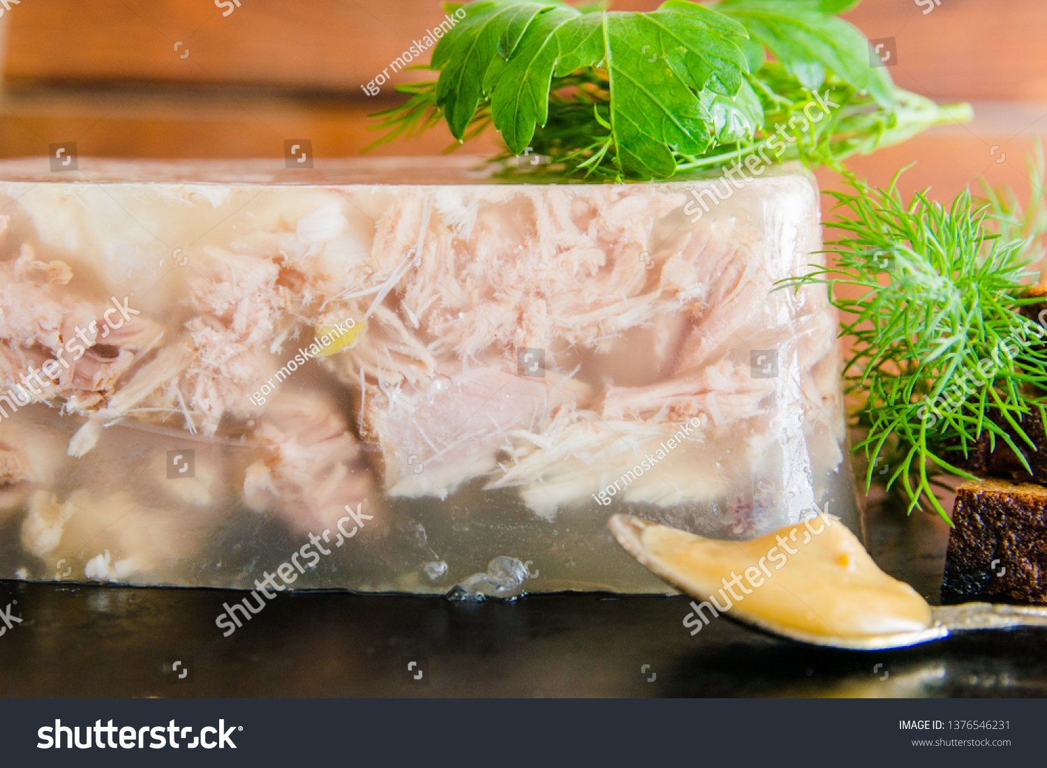 Aspic Meat Cold Appetizers Ukrainian Cuisine Stock Photo Edit Now 1376546231