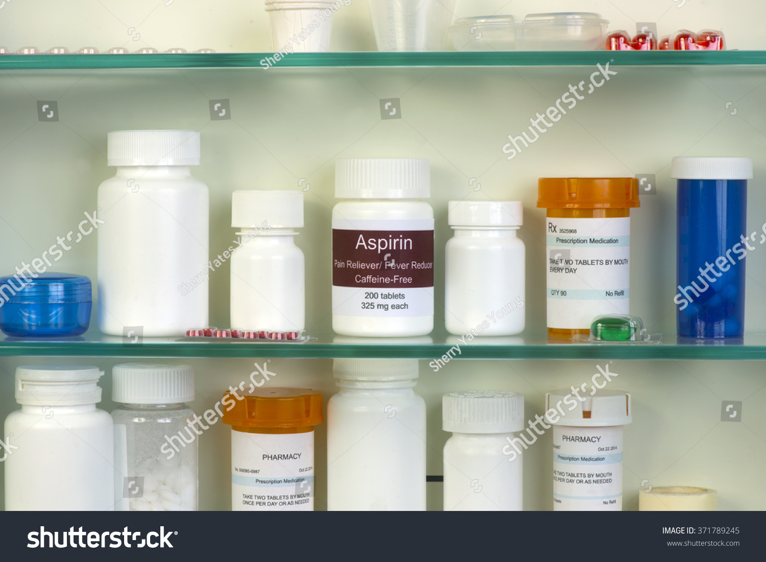 Aspirin Bottle Medicine Cabinet Labels All Stock Photo Edit Now