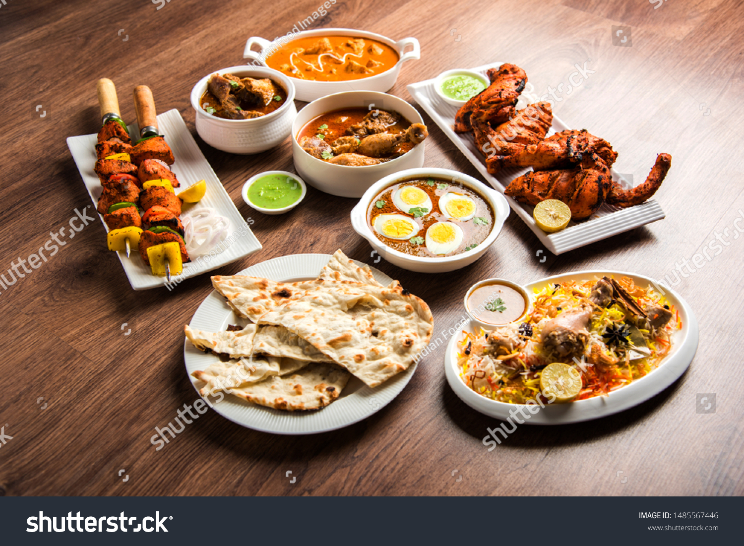 Assorted Indian Non Vegetarian Food Recipe Stock Photo Edit Now 1485567446