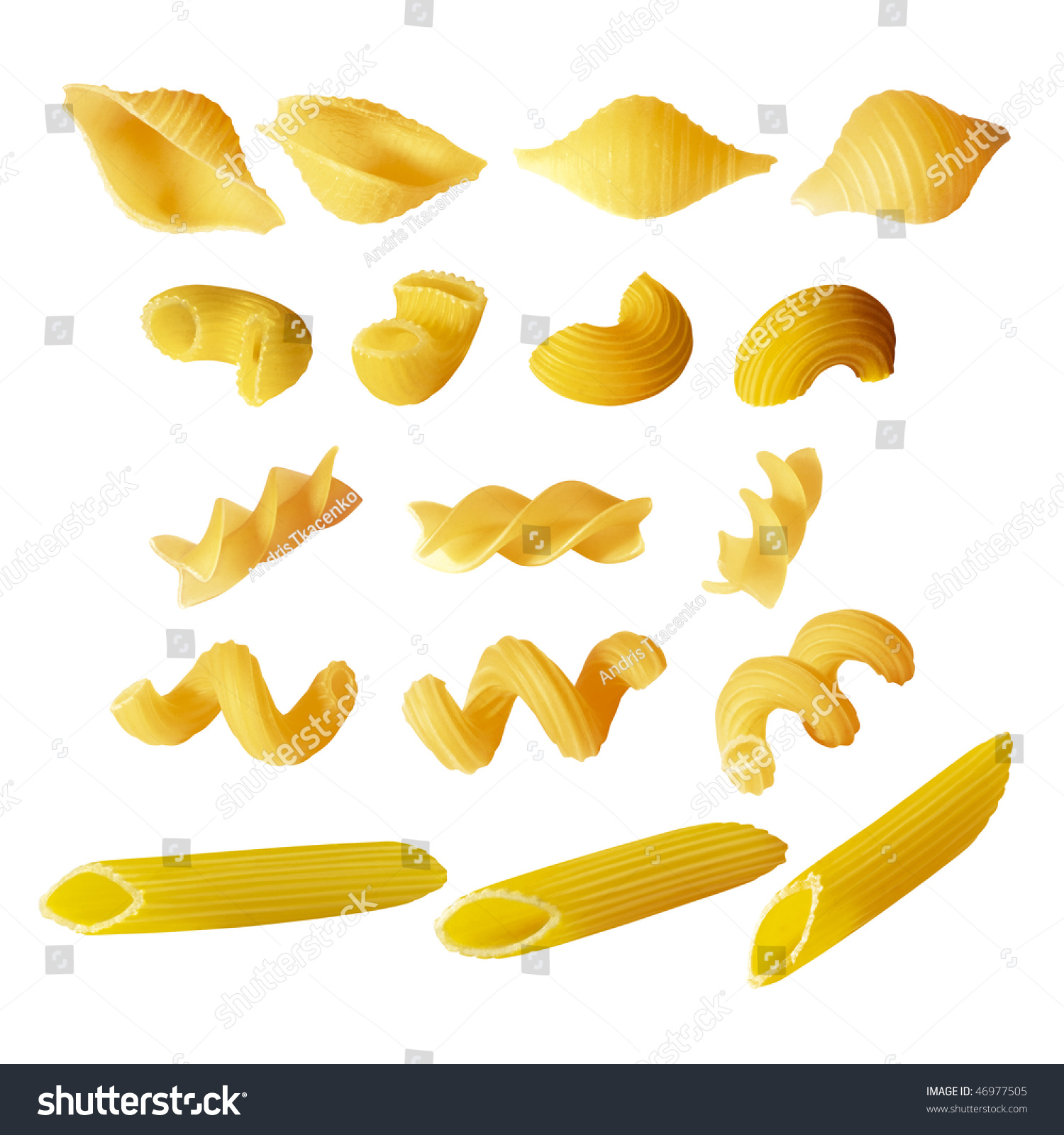 Assorted Pasta, Macaroni, Celentani, Chifferi, Fusilli, Shells, Rotelle ...