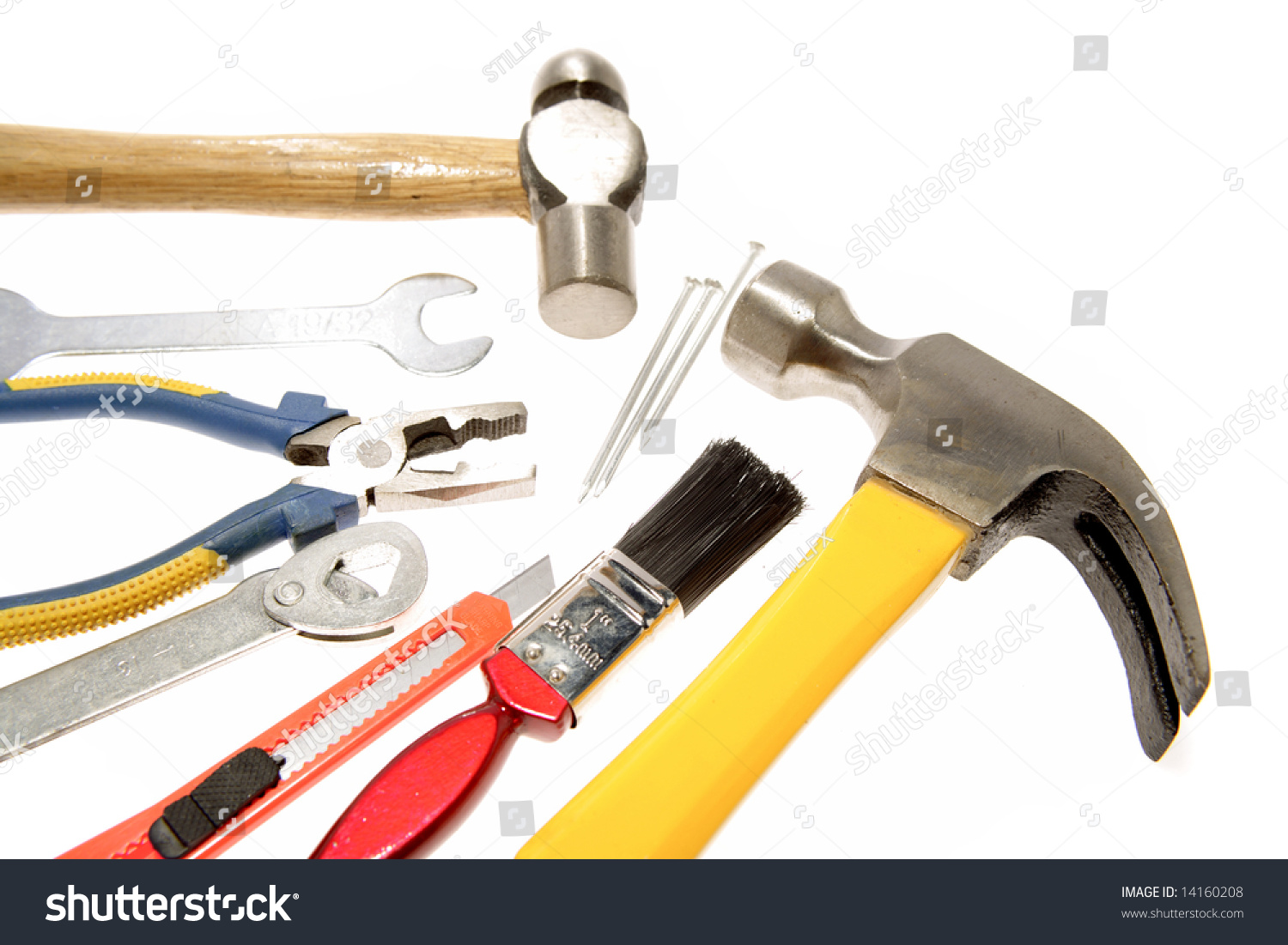 Assortment Tools Over White Stock Photo 14160208 | Shutterstock