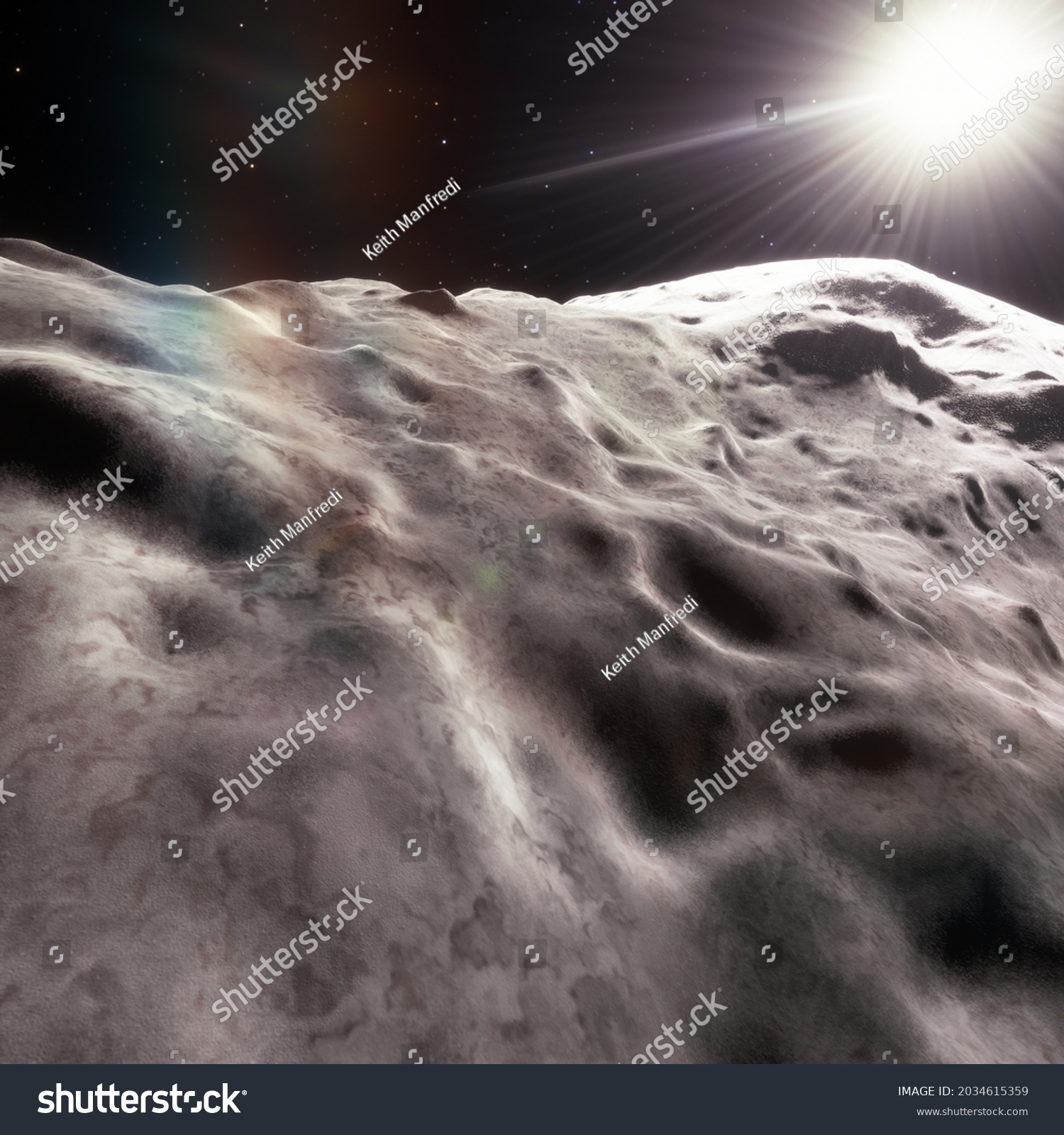 Asteroid 101955 Bennu Surface Sun Lens Stock Illustration 2034615359 ...