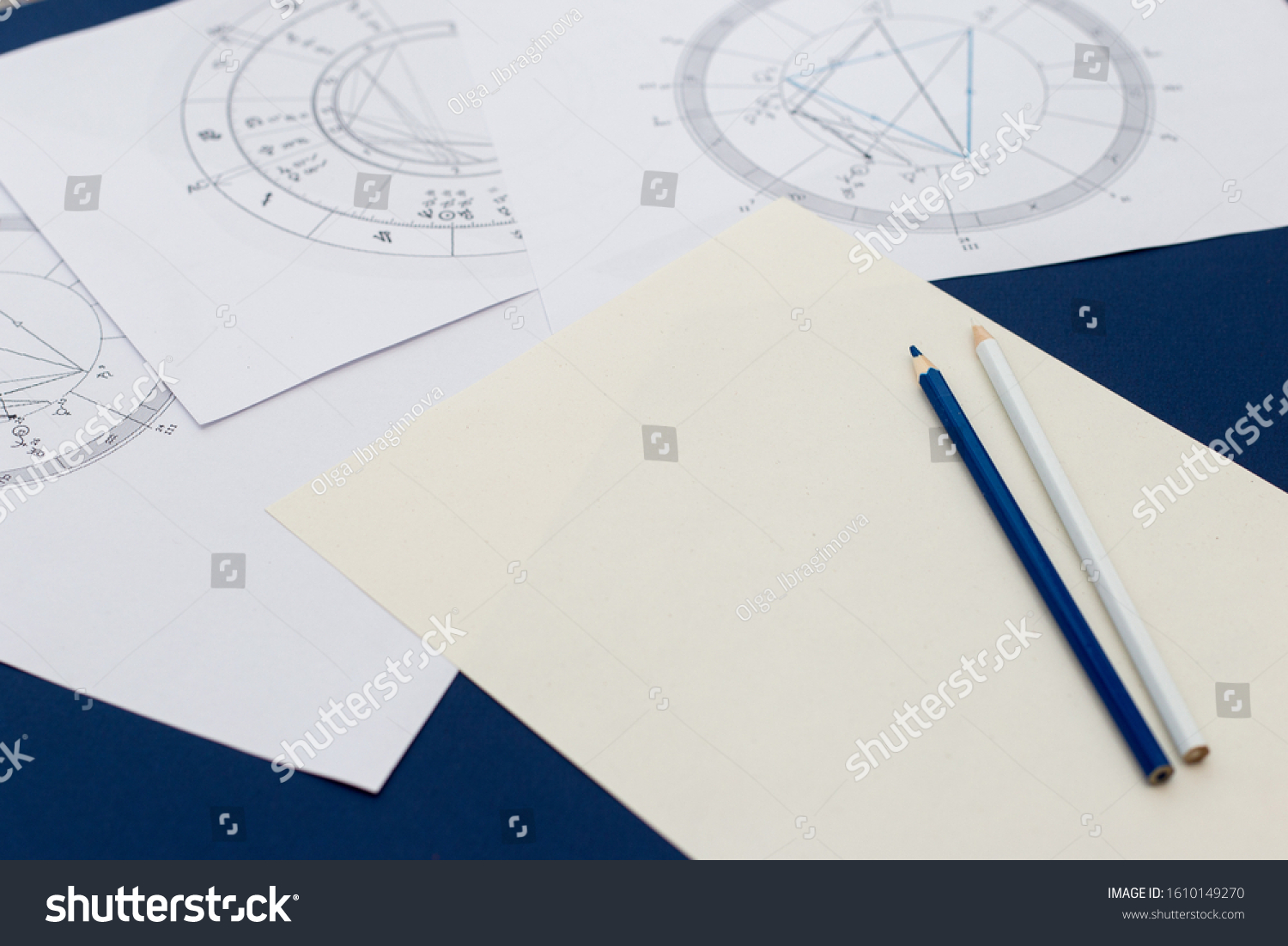 Astrological Natal Chart On Phantom Blue Stock Photo (Edit Now) 1610149270