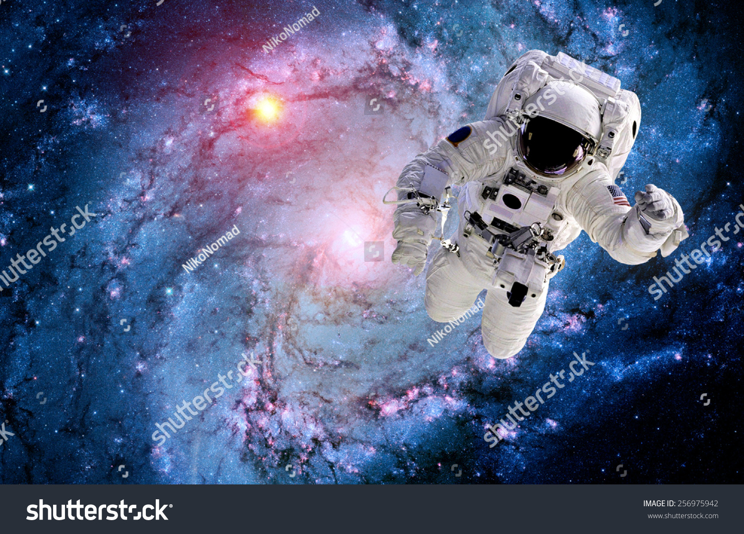 Astronaut Spaceman Outer Space Suit Galaxy Stock Photo 256975942 ...