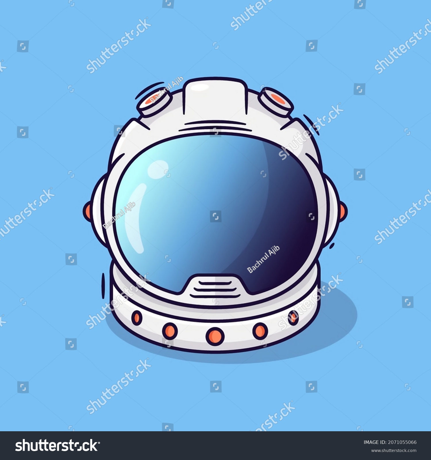 Astronout Helmet Illustration Blue Background Stock Illustration ...