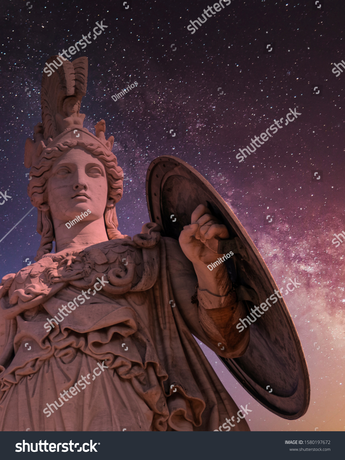 Athena Ancient Greek Goddess Statue Under Stock Photo (Edit Now) 1580197672